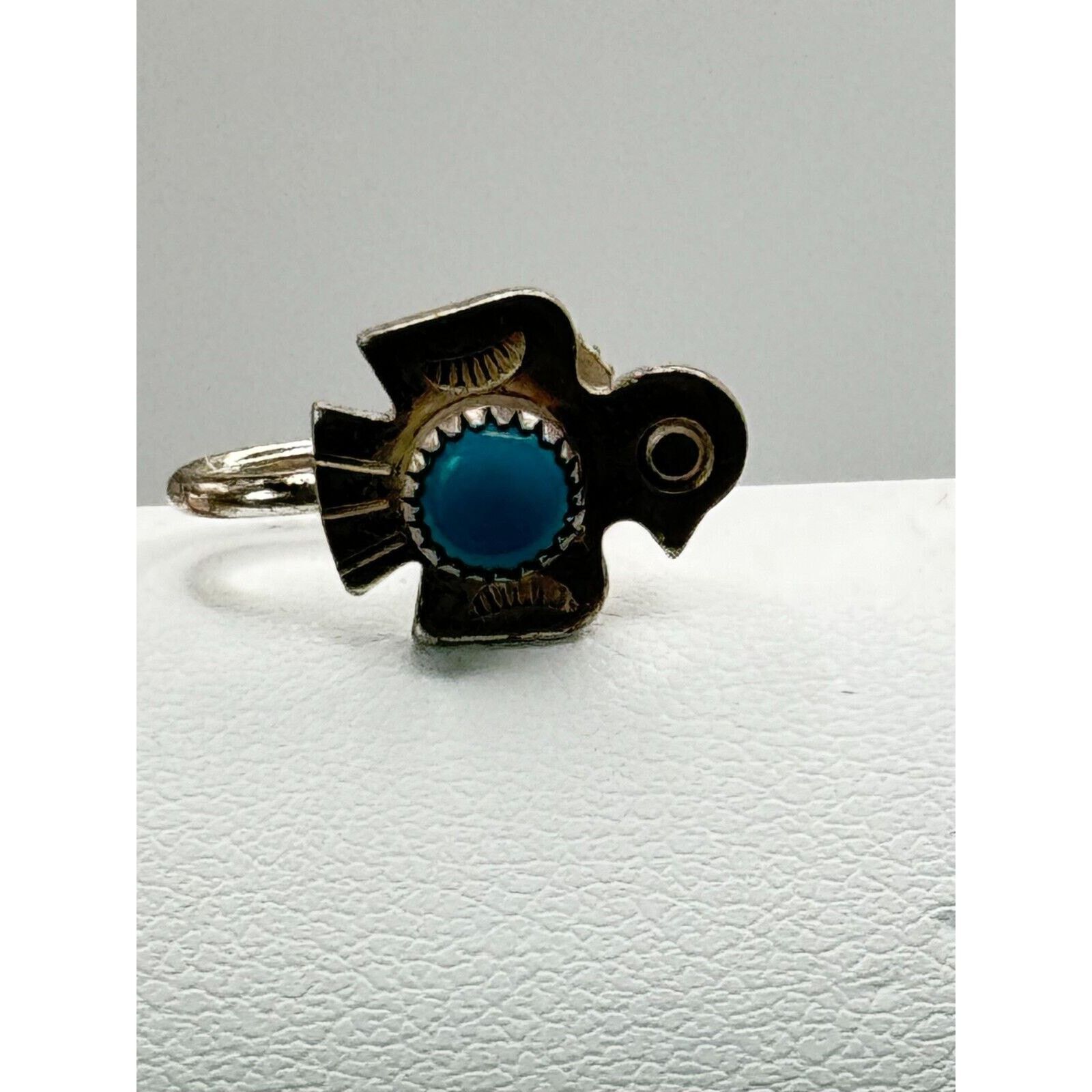 Other Sterling Phoenix Bird Turquoise Screw Back Earrings Signed Size ONE SIZE - 6 Thumbnail