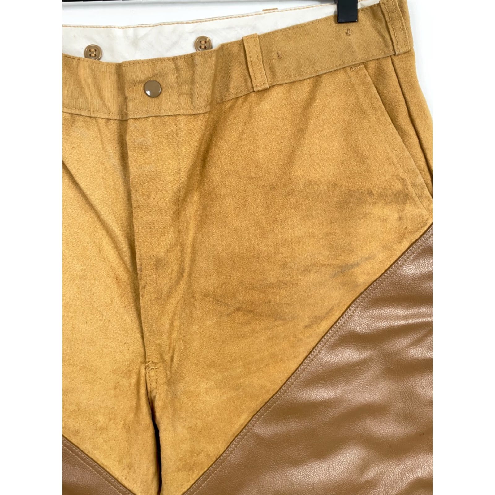Vintage VINTAGE RedHead Workwear Pants Mens 36 x 29 Brown Canvas Leather 70s Talon Zip 80s Size US 36 / EU 52 - 4 Thumbnail