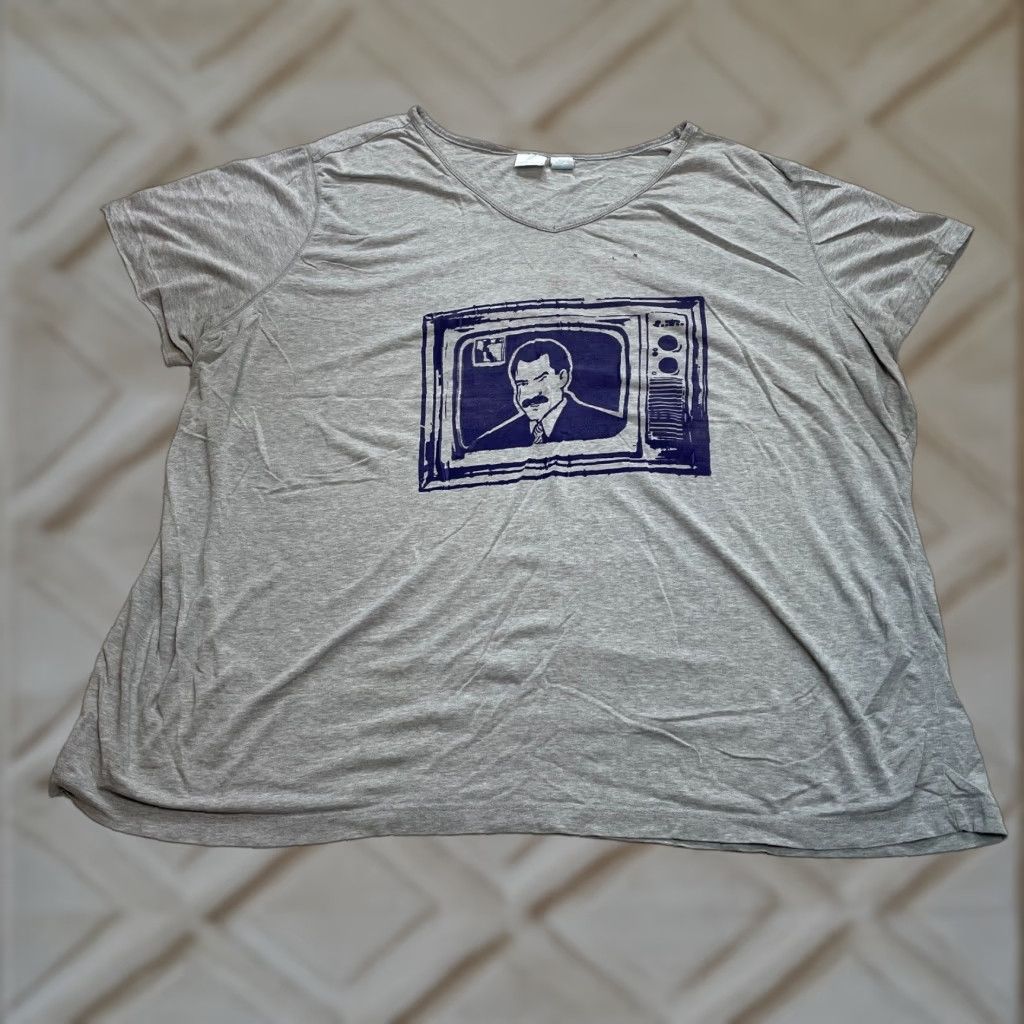 Vintage Prospirit Shirt Womens Plus Size 3X Gray Cotton V Neck Tee Size XXL / US 16-18 / IT 52-54 - 1 Thumbnail