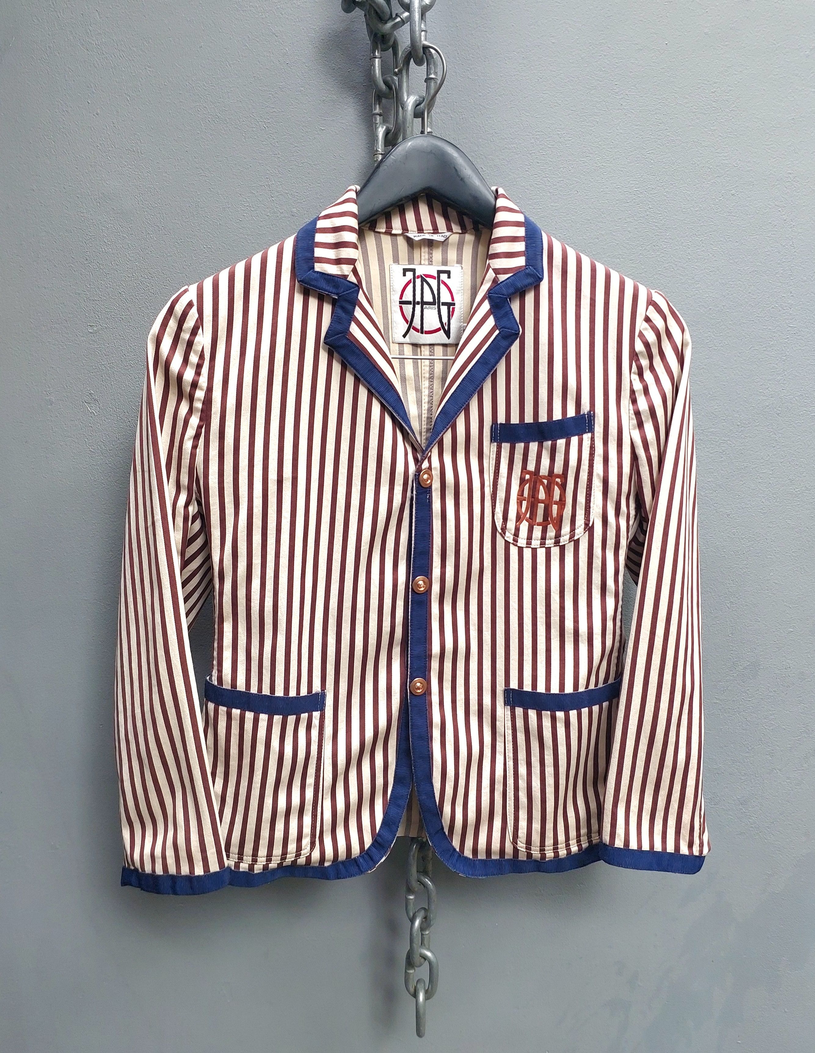 Jean Paul Gaultier Jean Paul Gaultier x Vintage Jeans Striped Blazer Size S / US 4 / IT 40 - 2 Thumbnail