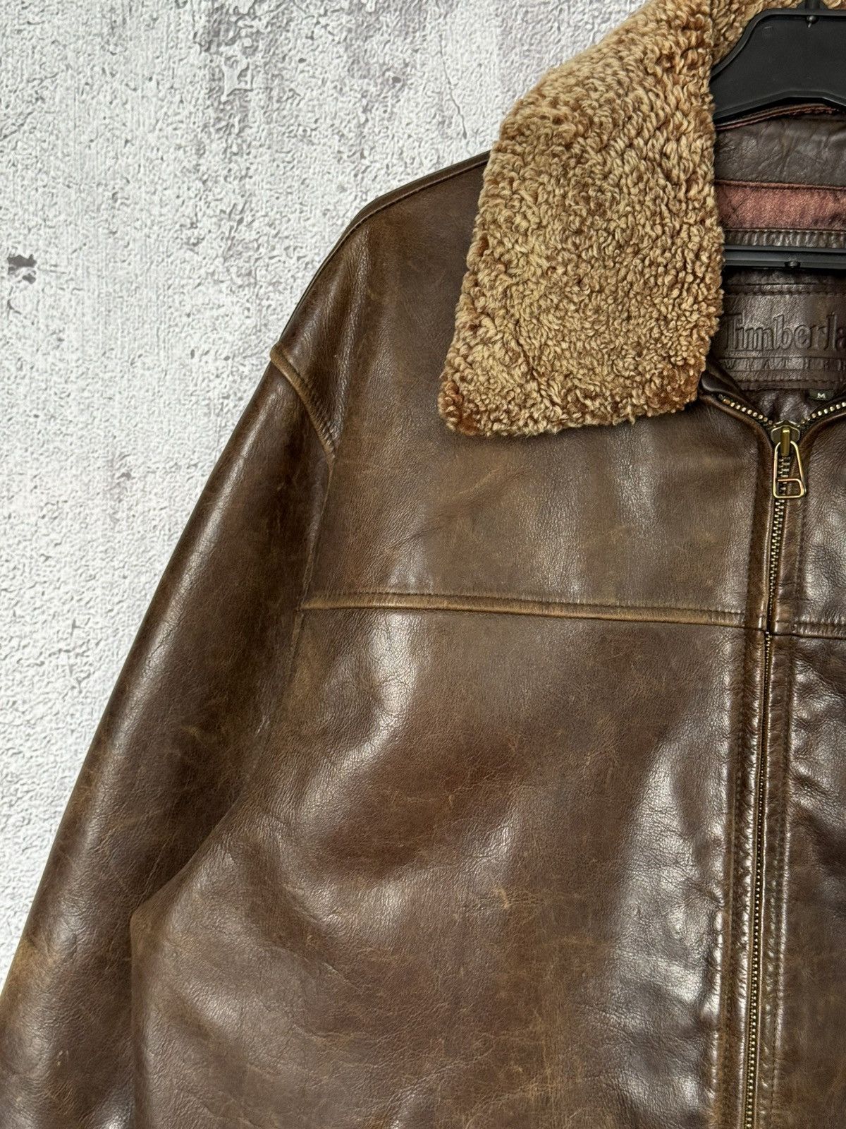 Timberland Vintage Timberland Leather Jacket Brown Shearling Collar Size US M / EU 48-50 / 2 - 4 Thumbnail