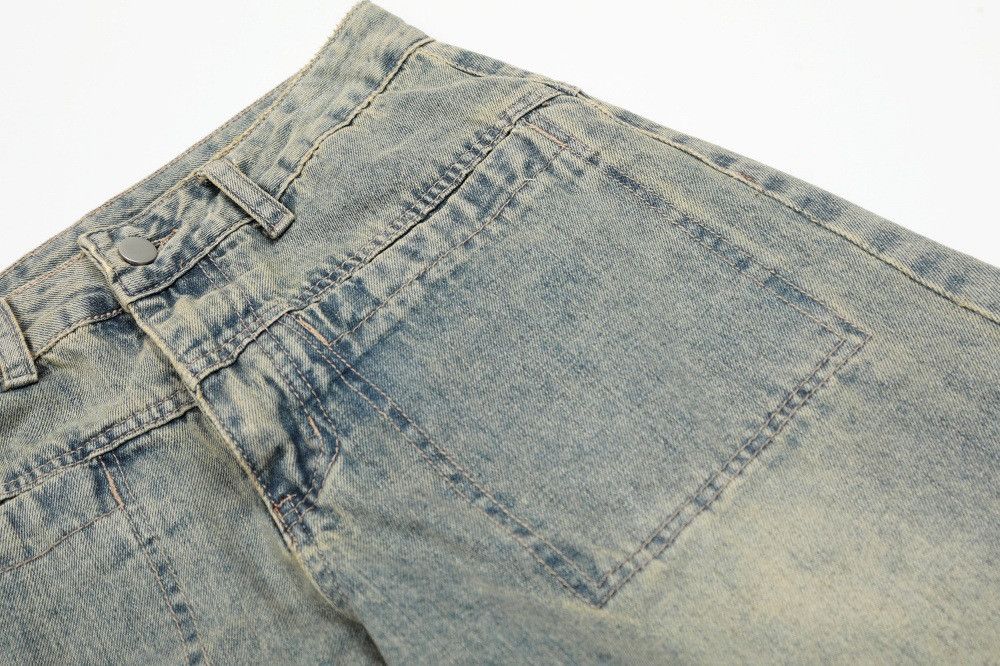 Vintage Distressed washed punk heavy duty men's loose scimitar jeans Size US 32 / EU 48 - 4 Thumbnail