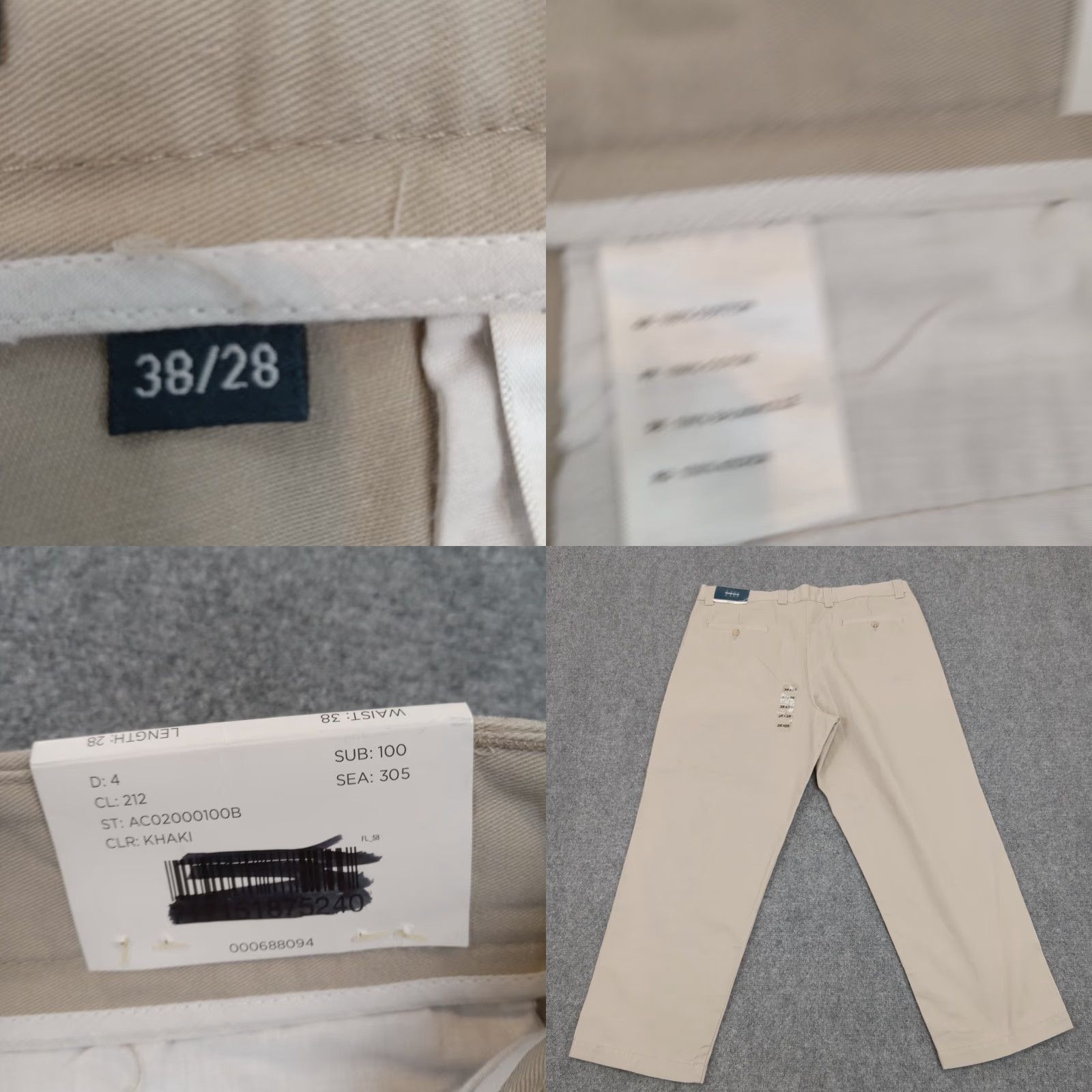 Vintage Harbor Bay Mens Chino Pants 38x28 Beige Pleated Stretch Straight Leg Casual Size US 38 / EU 54 - 8 Thumbnail