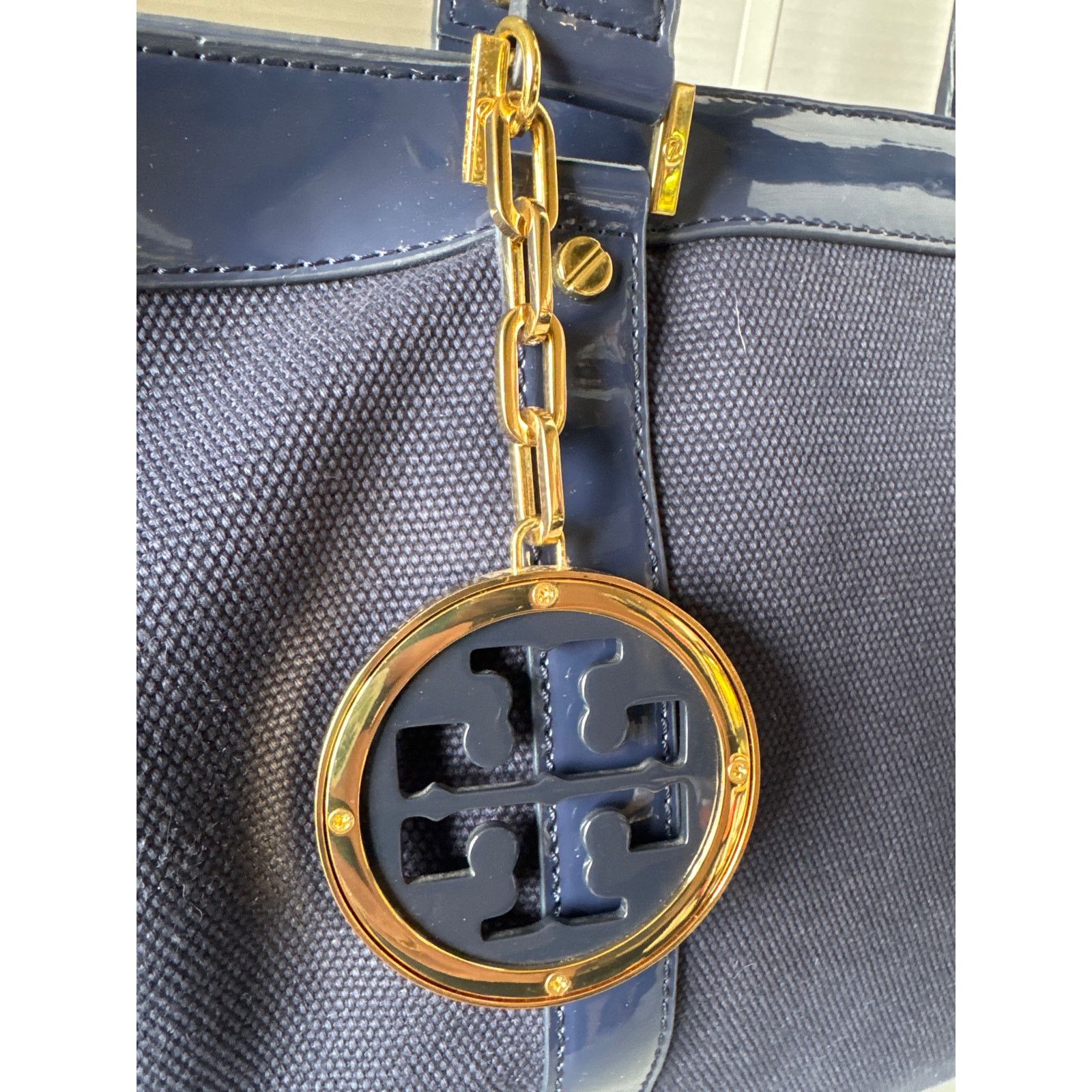 Tory Burch Tory Burch Canvas Jane Tote navy leather Shoulder Bag Size ONE SIZE - 2 Thumbnail