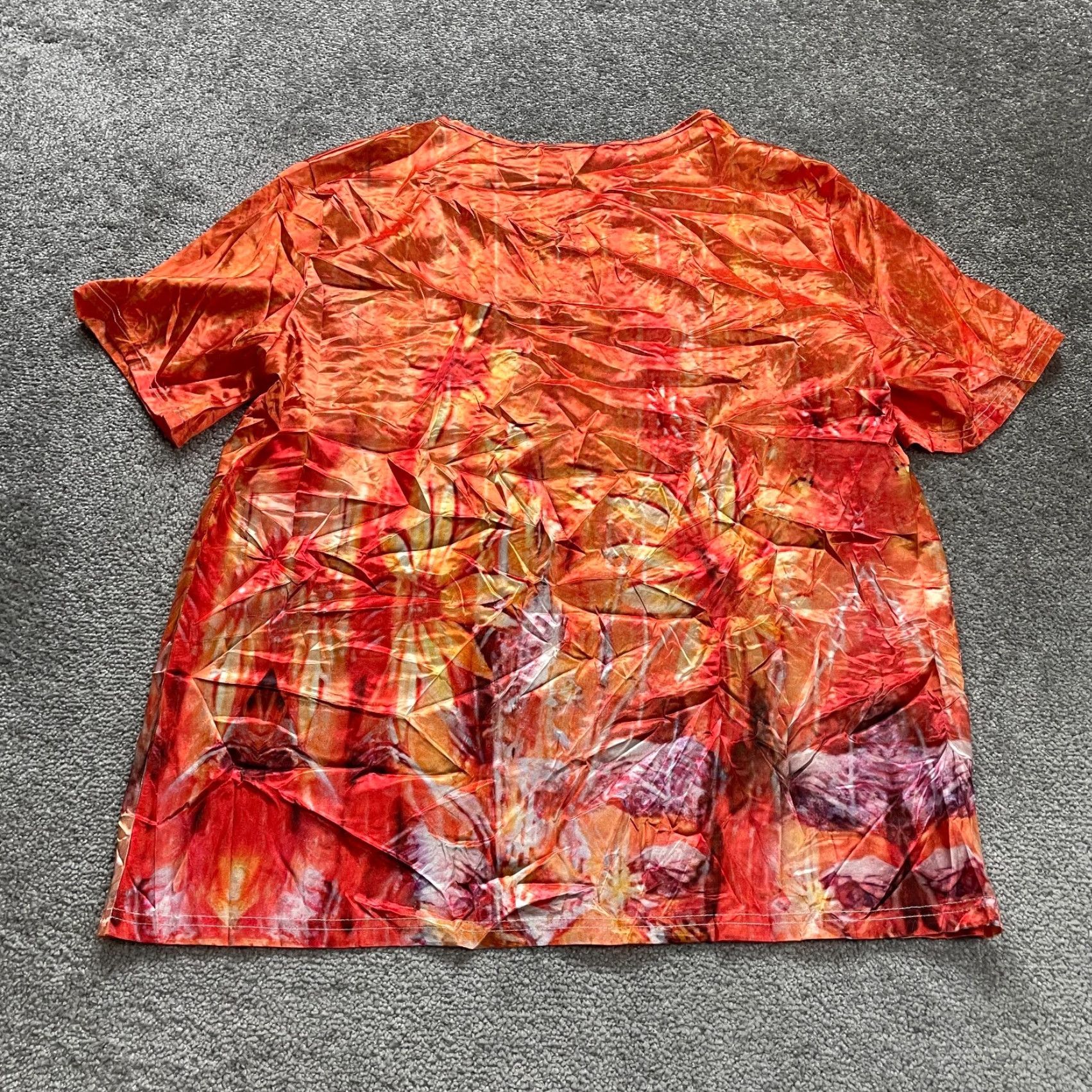 Vintage Unbranded T-shirt Womens 4XL Orange All Over Print Round Neck NWT Vintage: No Size XXL / US 16-18 / IT 52-54 - 2 Thumbnail