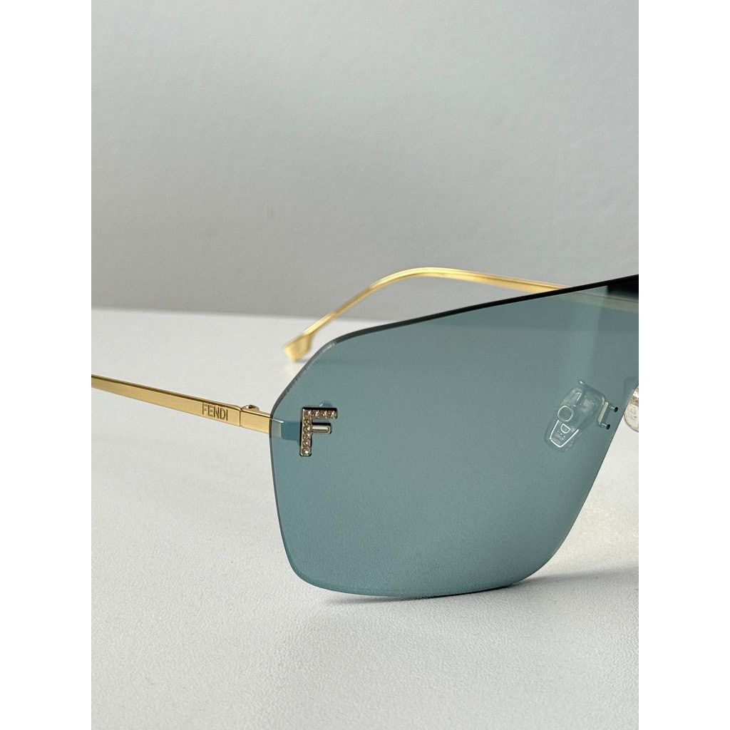 Fendi NEW Fendi FE4121US First Rimless Blue Gold Mask Sunglasses Size ONE SIZE - 7 Thumbnail
