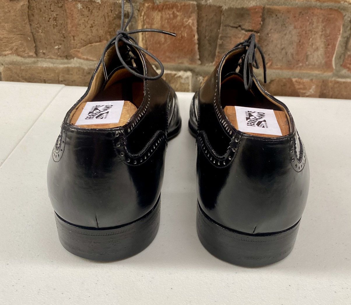 Salvatore Ferragamo Ferragamo 🇮🇹 Nero wingtip brogue oxfords 11 D VGC esquire Size US 11 / EU 44 - 13 Thumbnail
