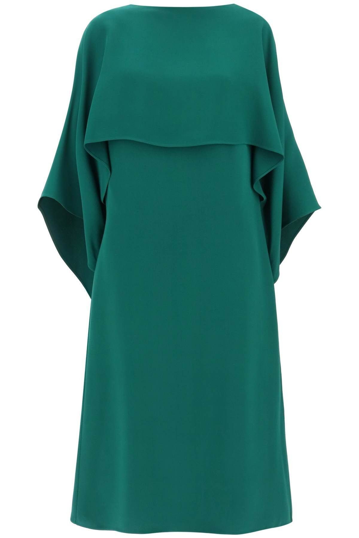 image of Valentino Garavani Cady Couture Cape Dress In Size Eu 42 For Women in Verde