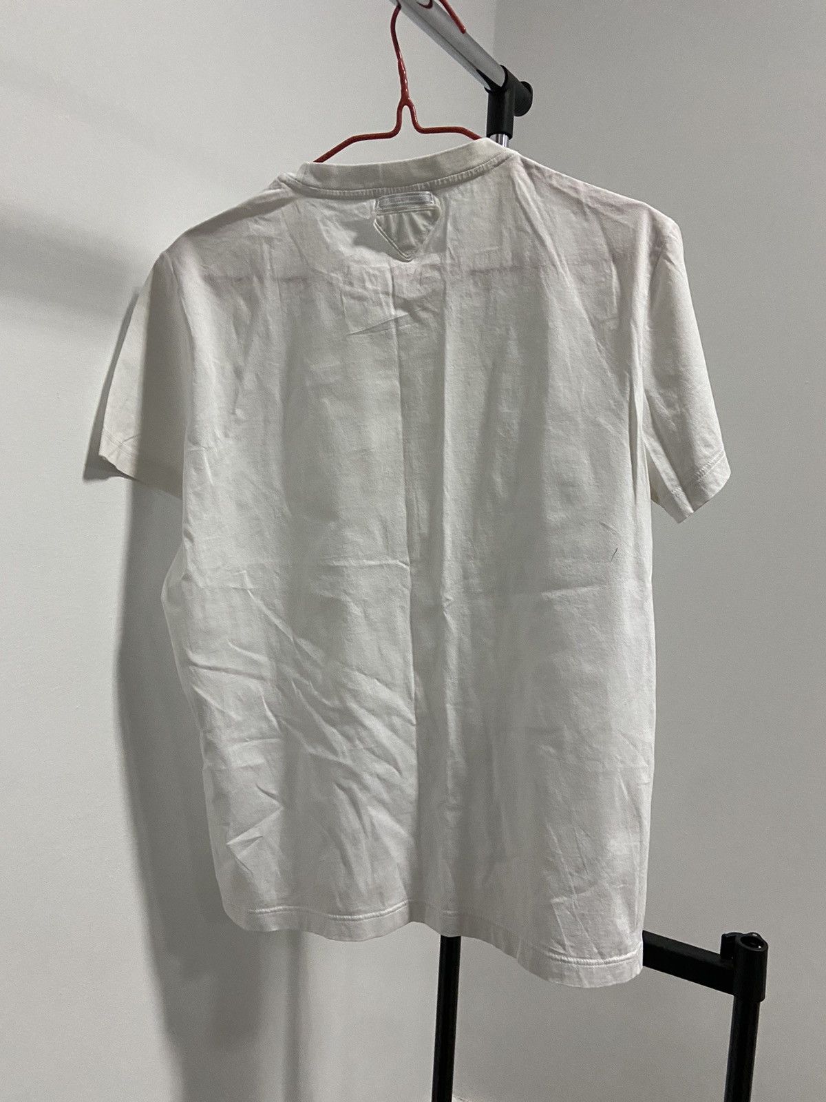 Prada × Vintage Prada T Shirt Luxury white triangle tab logo vintage Size US M / EU 48-50 / 2 - 4 Thumbnail