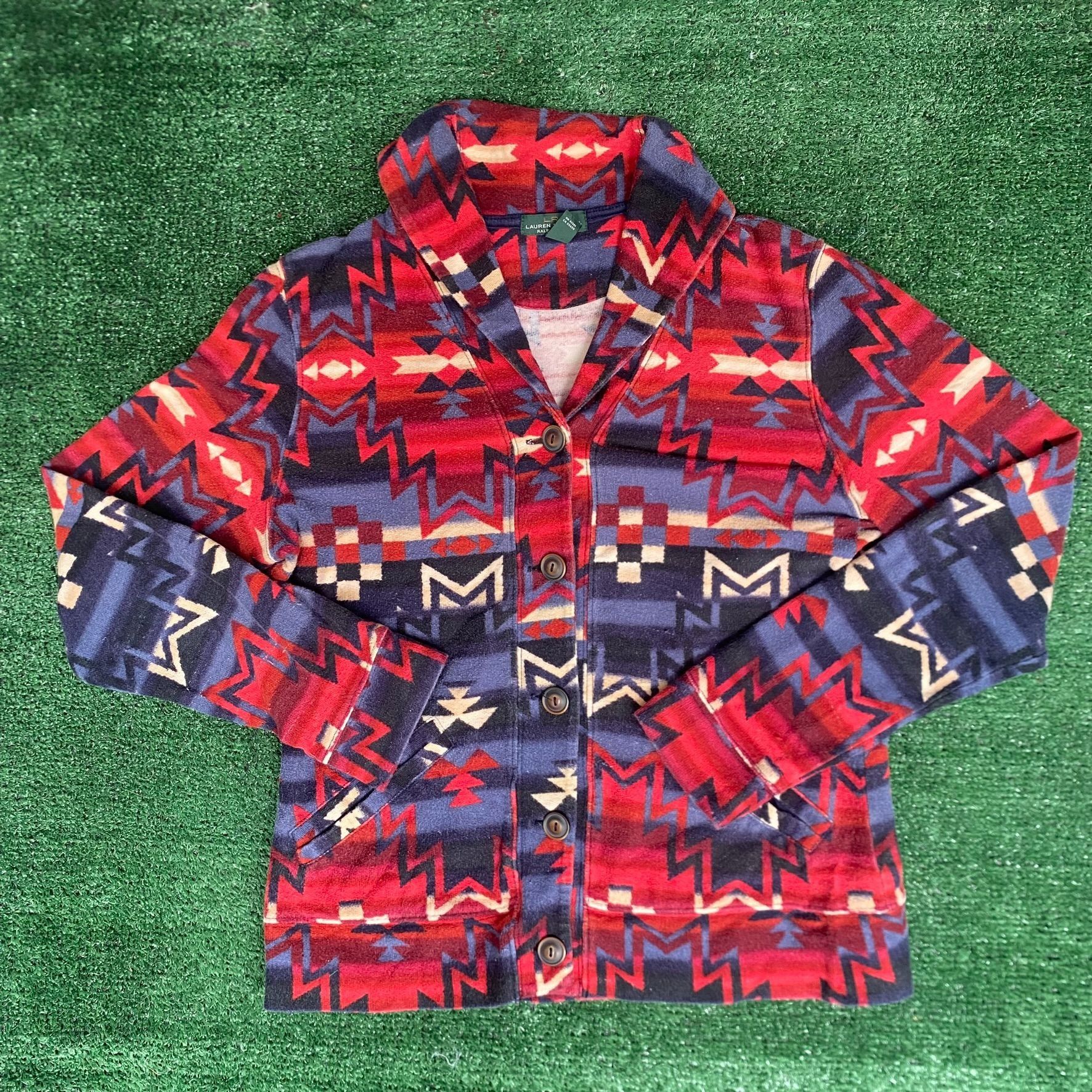 Ralph Lauren Vintage Y2K Ralph Lauren Jacket Aztec Western Shawl Coat Size US M / EU 48-50 / 2 - 1 Thumbnail