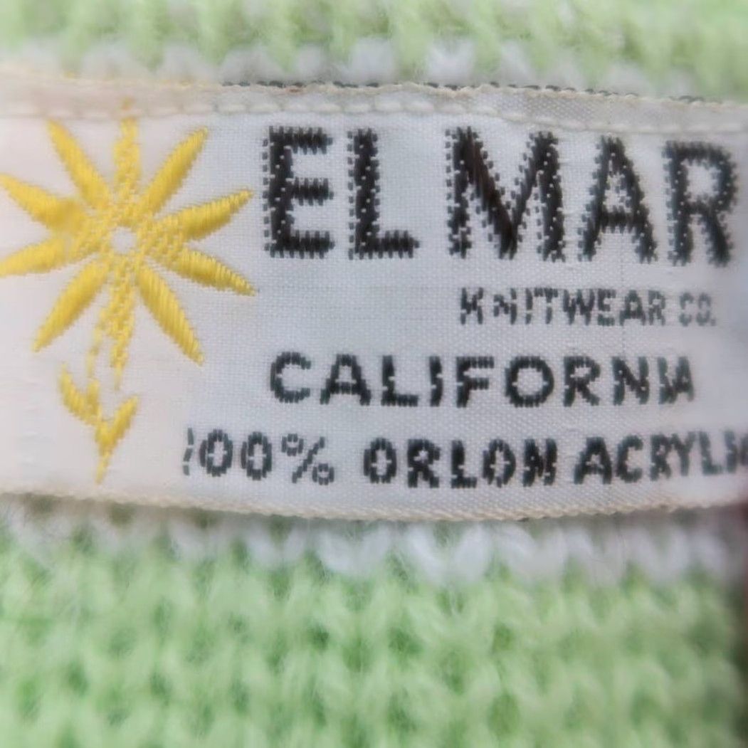Vintage VINTAGE El Mar Knitwear 70s White and Pastel Green Striped Knit Sweater Vest Tank M Women’s Casual Square Neck Sleeveless Acrylic Orlon 1970s Size M / US 6-8 / IT 42-44 - 5 Thumbnail