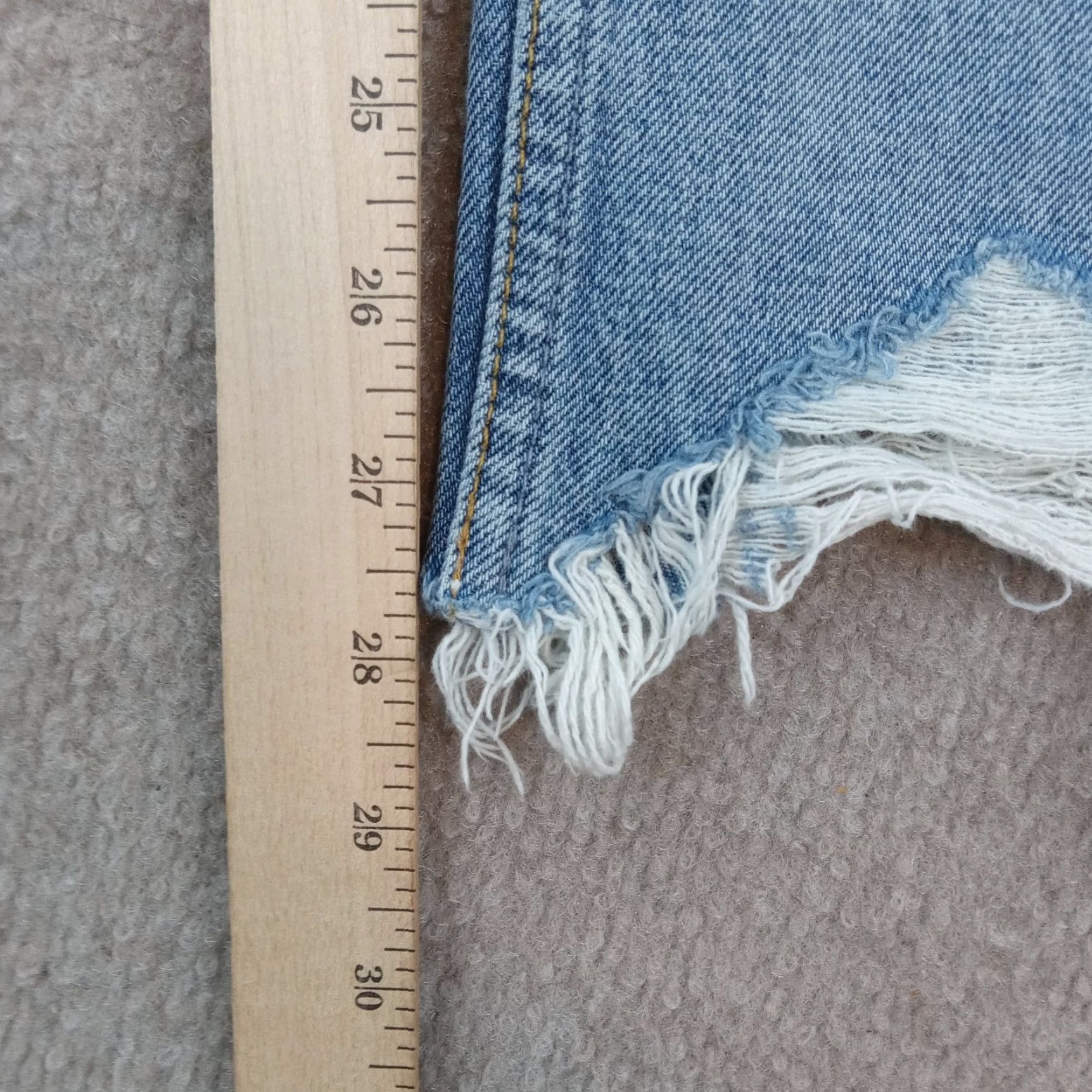 Boyish Boyish Blue Women's Ankle Jeans 30x28 Distressed Button Fly Cotton Spandex Stretch Size 30" / US 8 / IT 44 - 3 Thumbnail