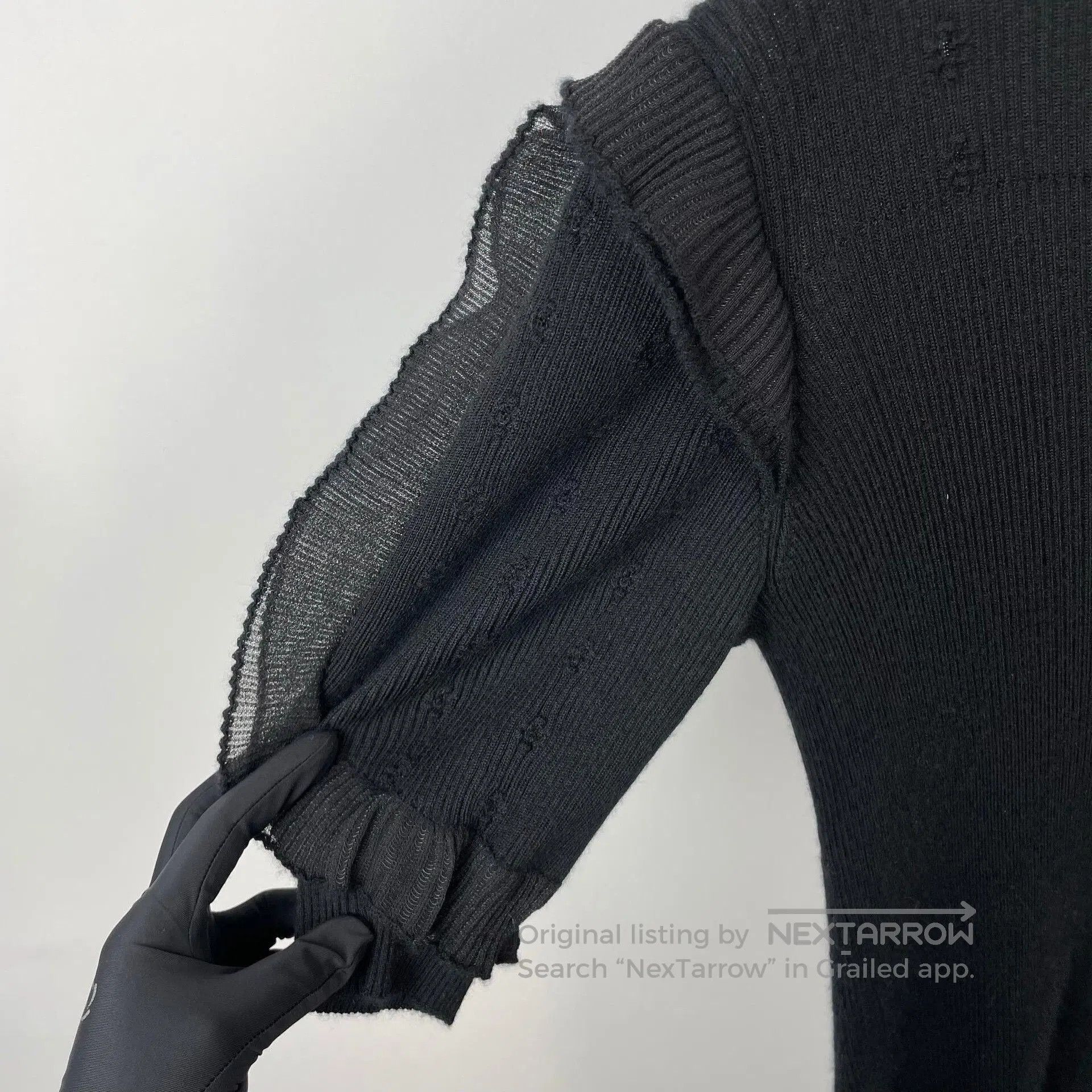Chanel Chanel 21A Couture Black Ruffled Knit Dress. Size XS / US 0-2 / IT 36-38 - 8 Thumbnail