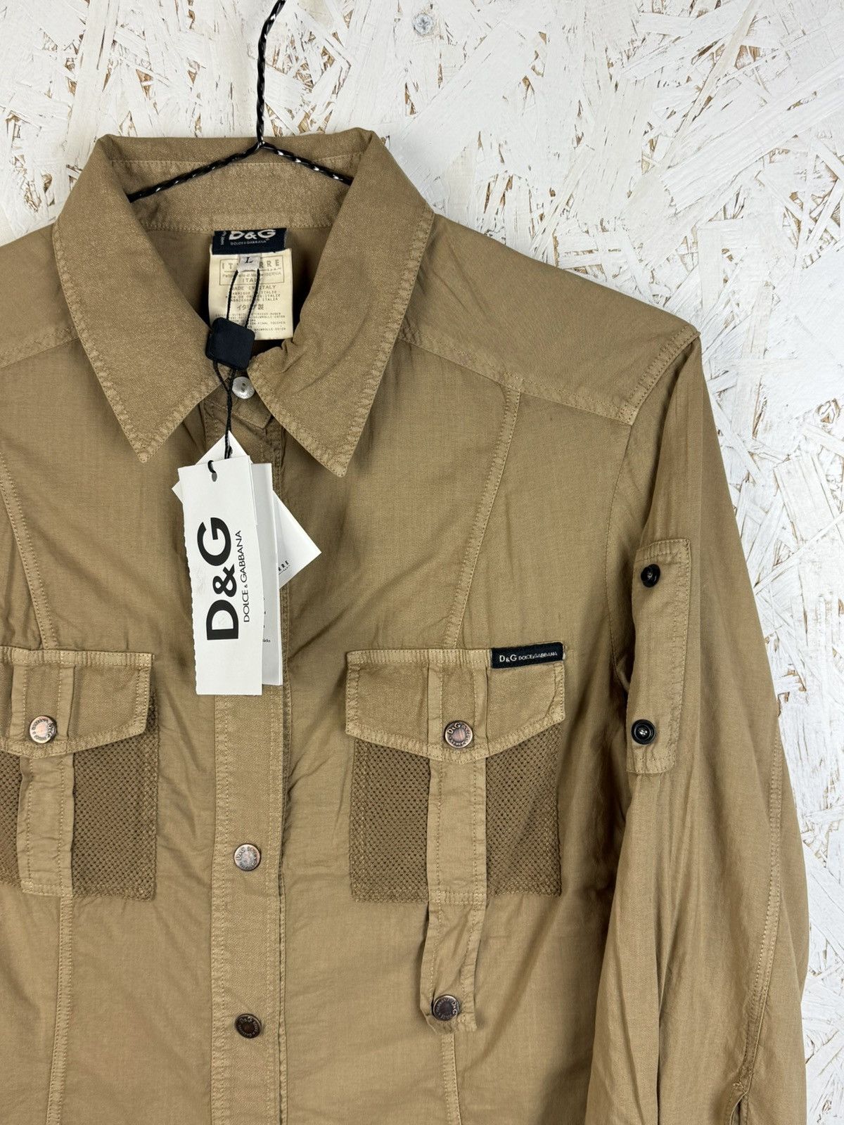 Dolce & Gabbana NWT Dolce & Gabbana 2003 Military Long Sleeve Button Up L Size L / US 10 / IT 46 - 2 Thumbnail
