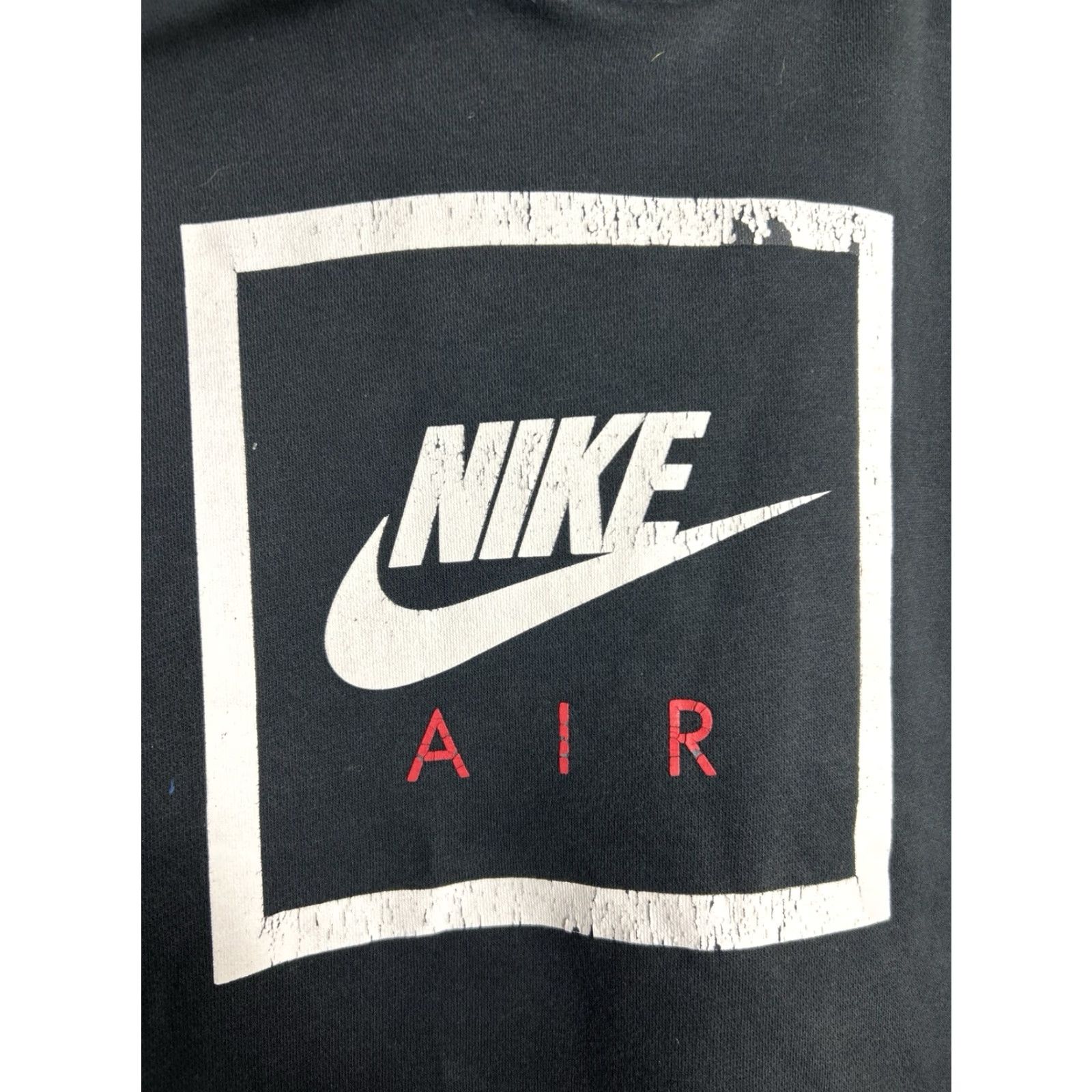 Nike VINTAGE NIKE SPORTSWEAR AIR 5 PULLOVER HOODIE Mens XL Black Distressed Peeling Size US XL / EU 56 / 4 - 6 Thumbnail