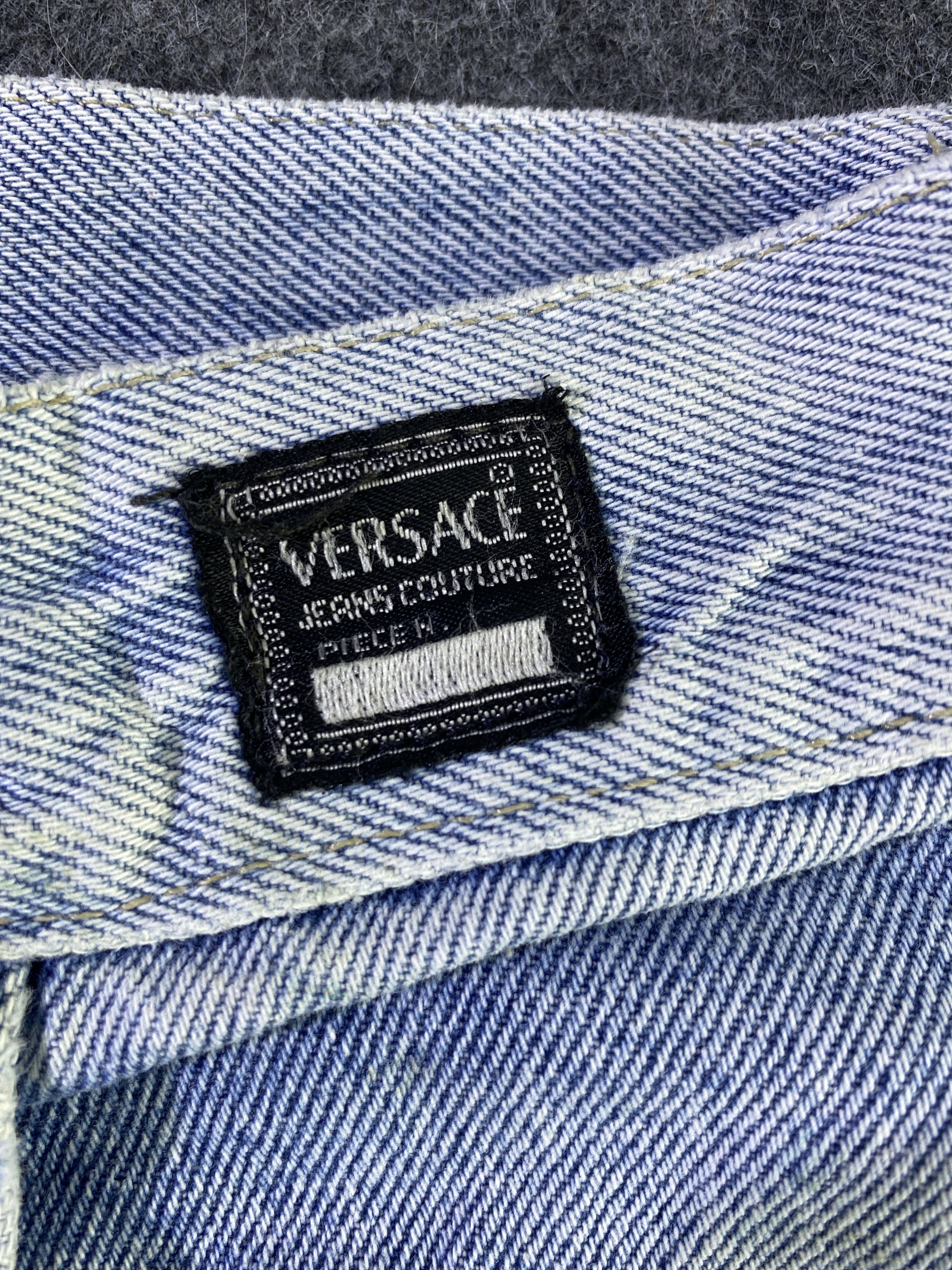 Versace Versace Distressed Blue Wash Jeans - J957 Size US 27 - 7 Thumbnail