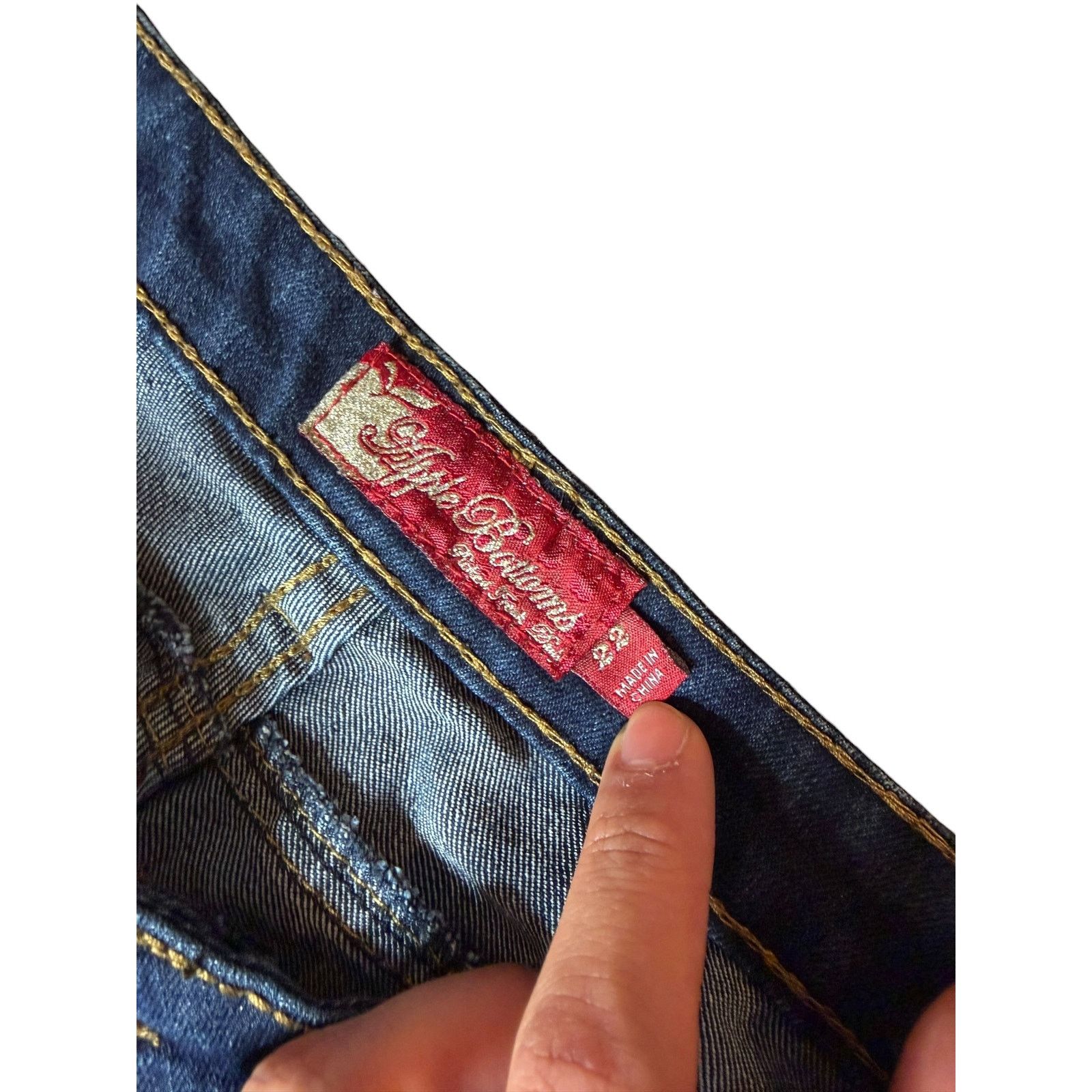 Apple × Vintage Vintage Y2k Apple Bottoms Embroidered Jeans Plus Size 22 Size 22" - 9 Thumbnail