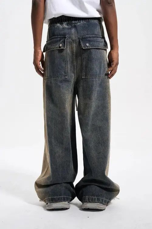 VIBE Baggy Washed Zipper Gradient Vintage Denim Jeans Size US 34 / EU 50 - 5 Thumbnail