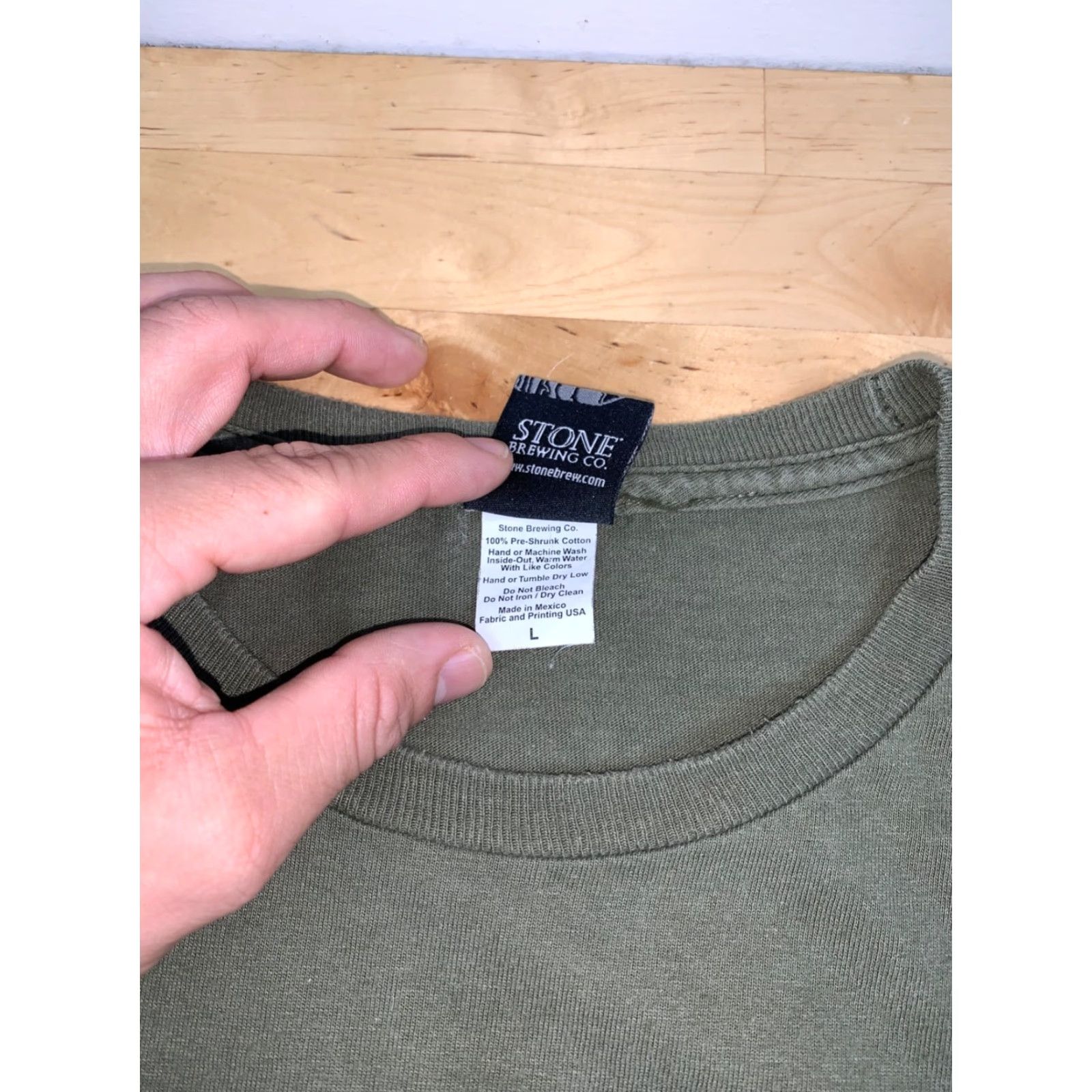 CO Stone Brewing Co Shirt Mens L Olive Green Logo Y2K Beer Brew 12545 Size US L / EU 52-54 / 3 - 3 Thumbnail