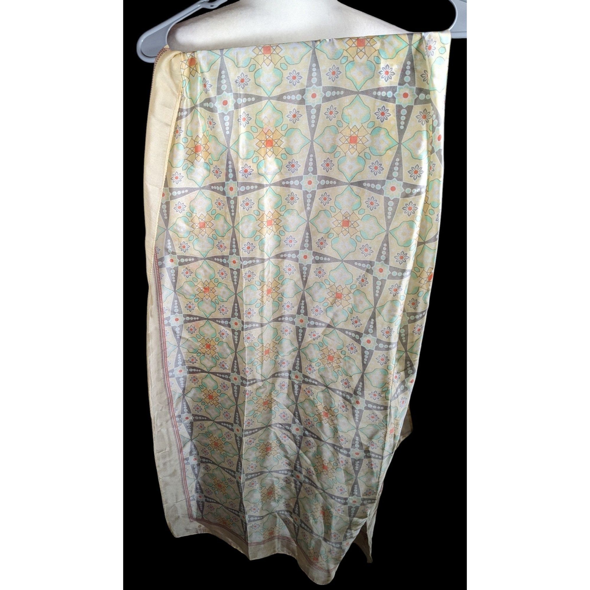 Other Vintage Retro Floral Pastel Yellow Scarf/Shawl/Wrap Size ONE SIZE - 1 Thumbnail