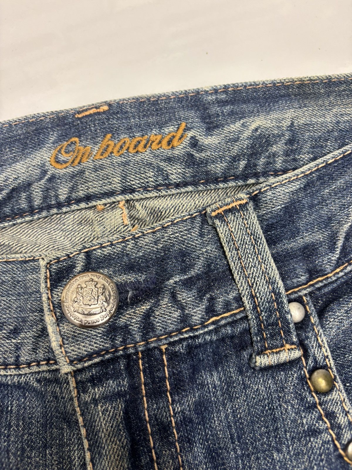 Hysteric Glamour × Japanese Brand Vintage ON BOARD Flared Baggy Distressed Denim Jeans Size US 35 - 9 Thumbnail