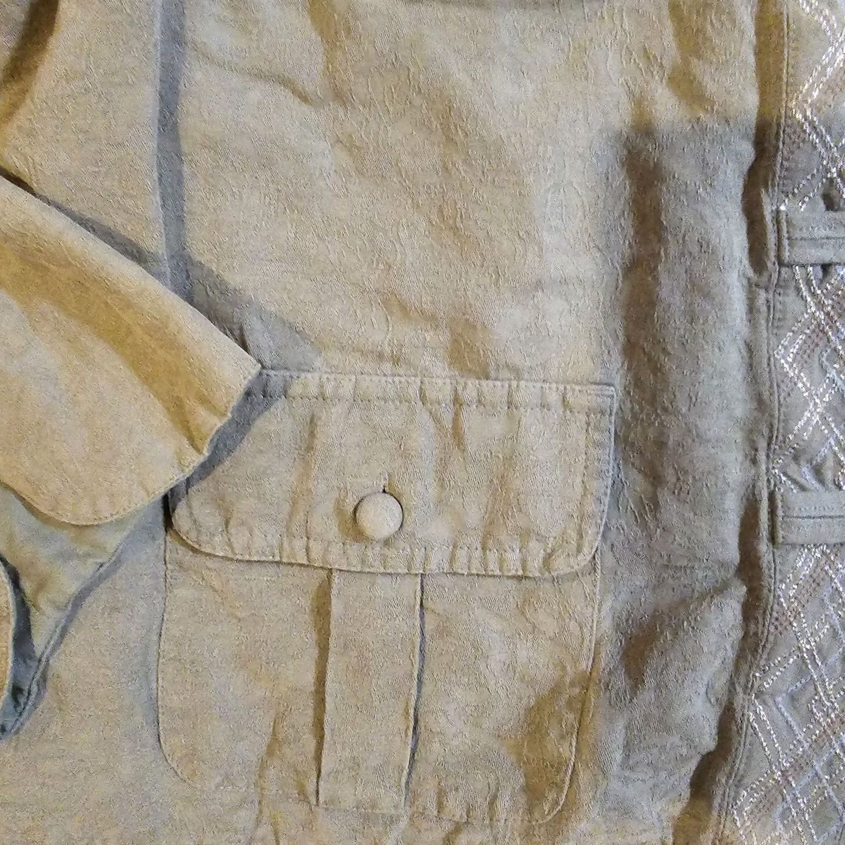 J. Jill J. Jill Top Shirt Womens Large Petite Green Silk Linen Button Blouse Vintage 90s Size L / US 10 / IT 46 - 6 Thumbnail