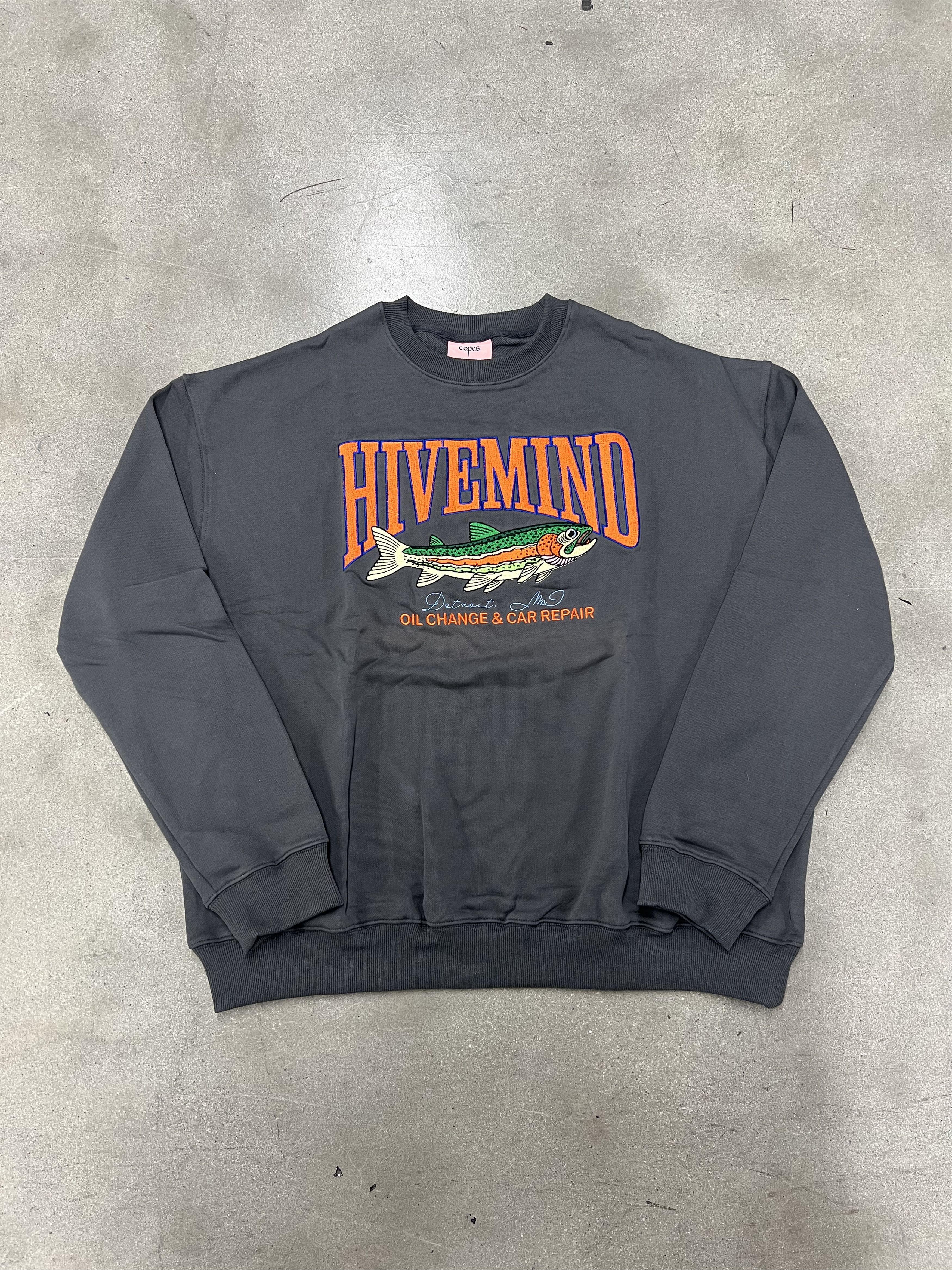 Copes Hivemind French Terry Stitched Fish Crewneck Size US XXL / EU 58 / 5 - 1 Thumbnail