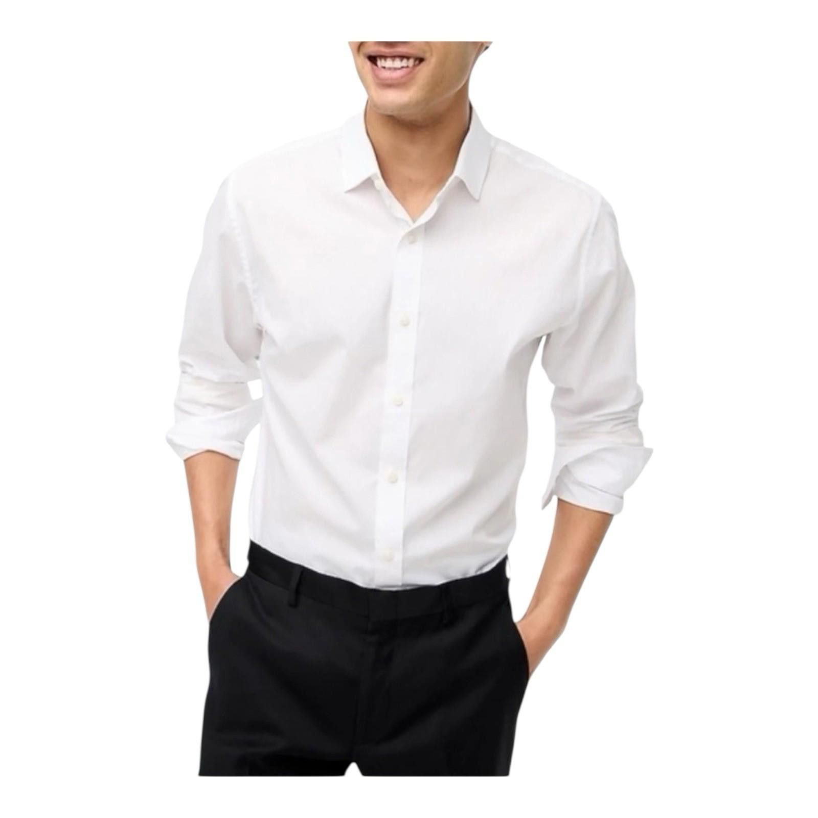 J.Crew J Crew Shirt Mens L White Button Up Slim Performance AS991 Size US L / EU 52-54 / 3 - 2 Thumbnail