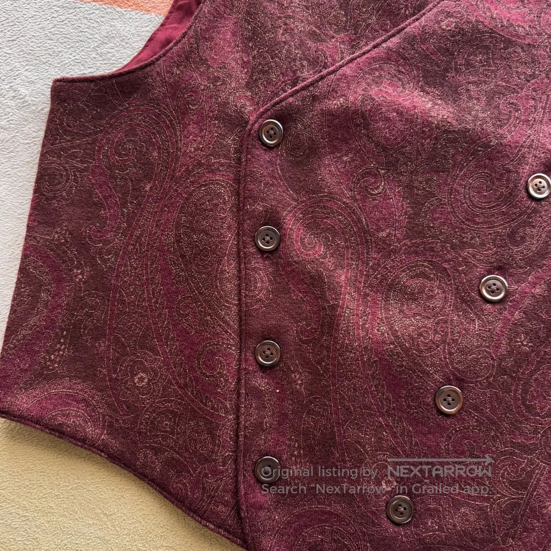 RRL Ralph Lauren RRL Double RL Wool Paisley Vest. Size US M / EU 48-50 / 2 - 5 Thumbnail
