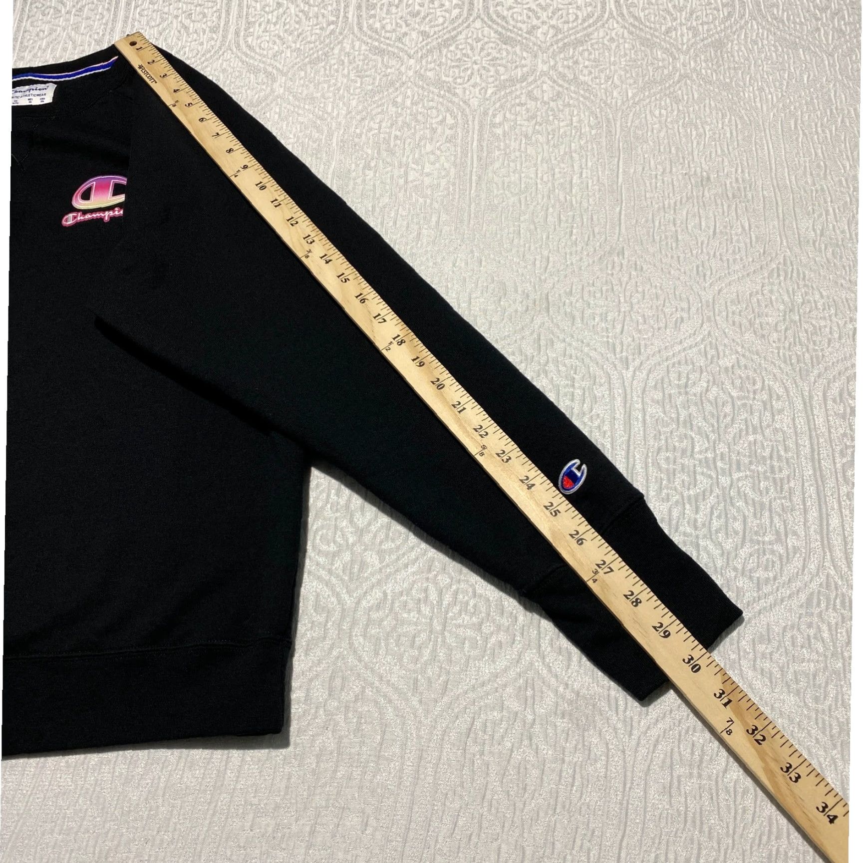 Champion Champion Sweatshirt Mens XL Black Crew Neck Logo Graphic Print Athleticwear Size US XL / EU 56 / 4 - 8 Thumbnail