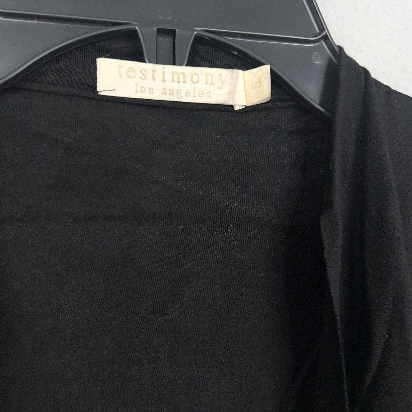 Vintage Testimony Los Angeles Cardigan Womens Small Black Drape Open Studded Jacket Y2K Size S / US 4 / IT 40 - 4 Thumbnail