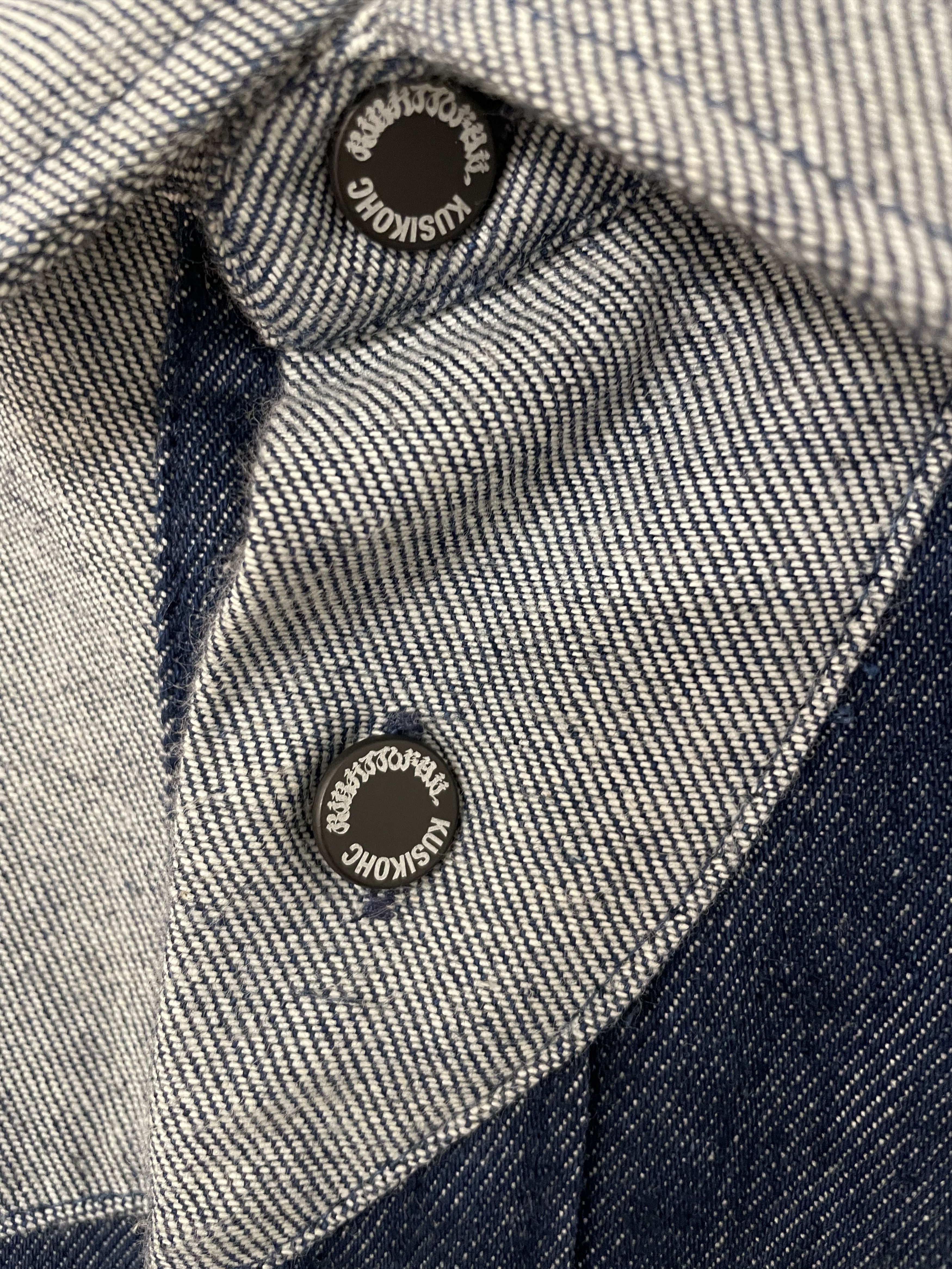 Kusikohc Kusikohc Panelled Button-Up Blue and White Denim Shirt Size US M / EU 48-50 / 2 - 3 Thumbnail