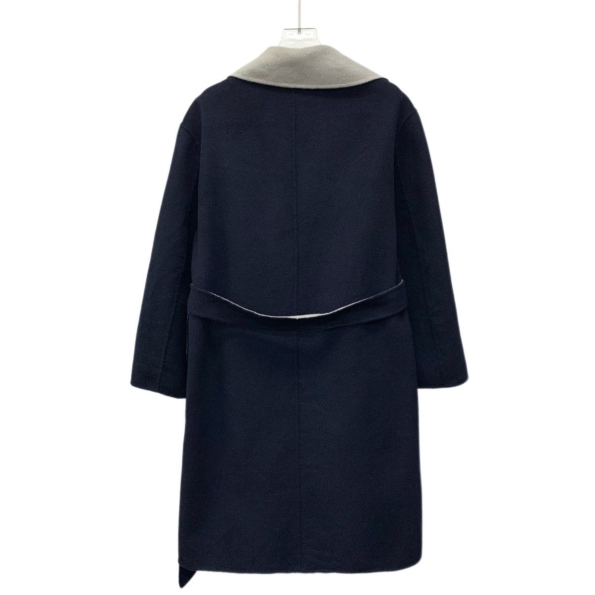Max Mara Maxmara Blue Gray Sheep Wool Lapel Reversible Coat Jacket Size S / US 4 / IT 40 - 2 Thumbnail