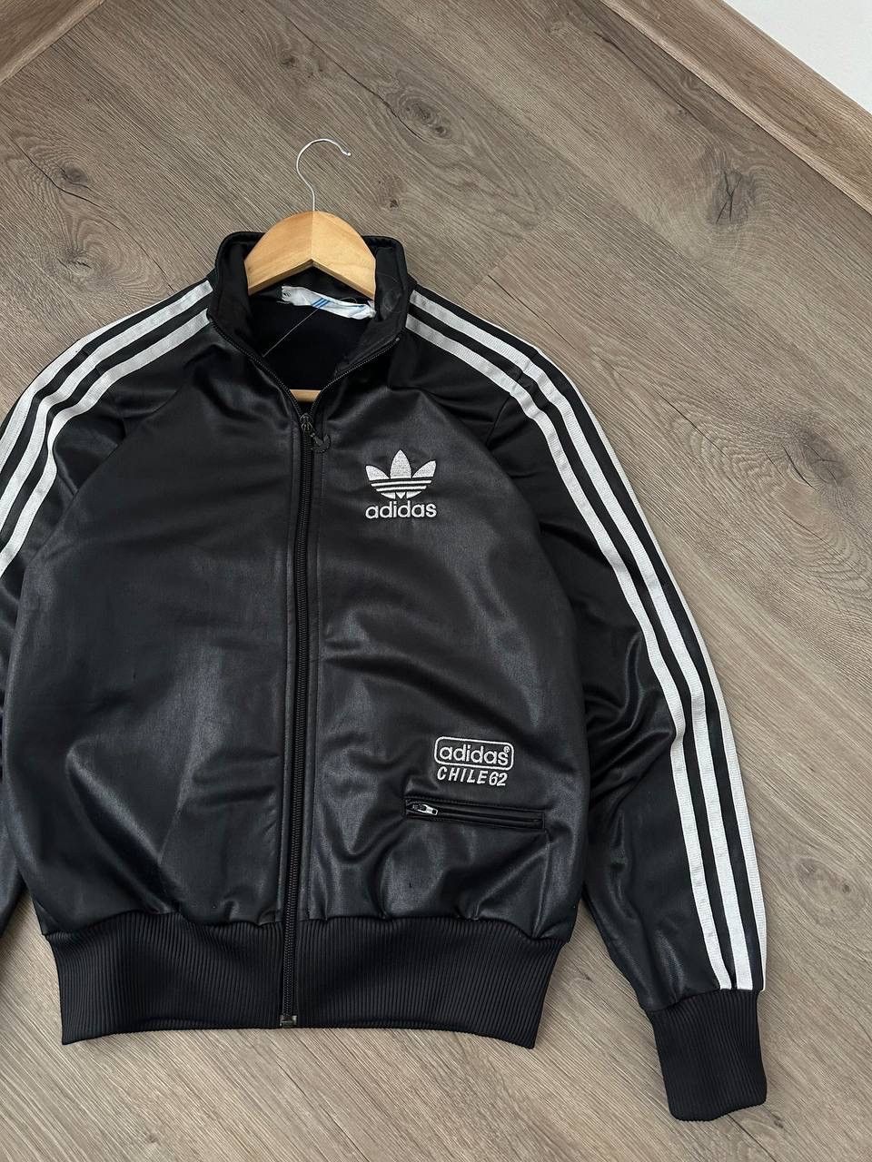 Adidas × Vintage Vintage Adidas Chile 62 Black Full Zip Hoodie Size US M / EU 48-50 / 2 - 6 Thumbnail