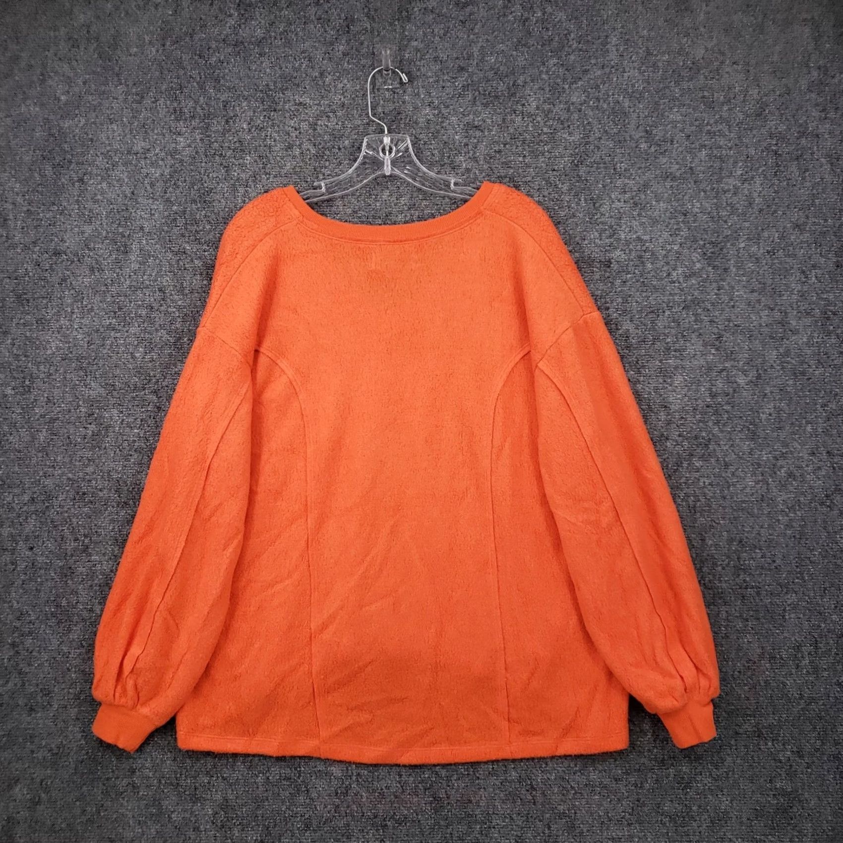 Urban Outfitters Urban Outfitters Sweatshirt Womens S Small Orange Fleece V Neck Long Sleeve NEW Size S / US 4 / IT 40 - 2 Thumbnail