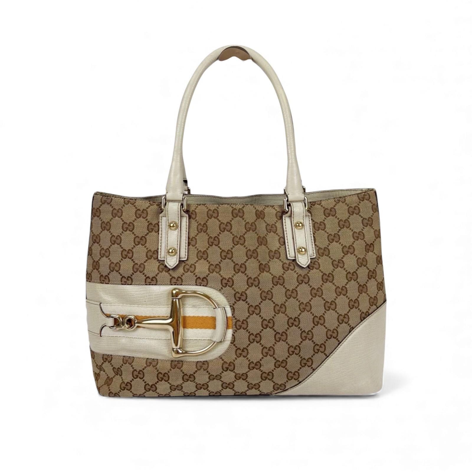 Gucci Gucci - Beige Monogram Canvas and Leather Tote Handbag Size ONE SIZE - 4 Thumbnail