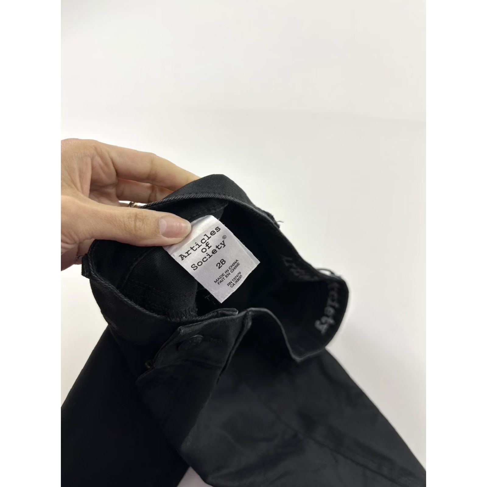 Anthropologie VINTAGE Anthropologie Articles Of Society Jeans Womans 28 Black Waxed Skinny Moto Fringe Mid Rise Skinny Womens Size 28" / US 6 / IT 42 - 5 Thumbnail