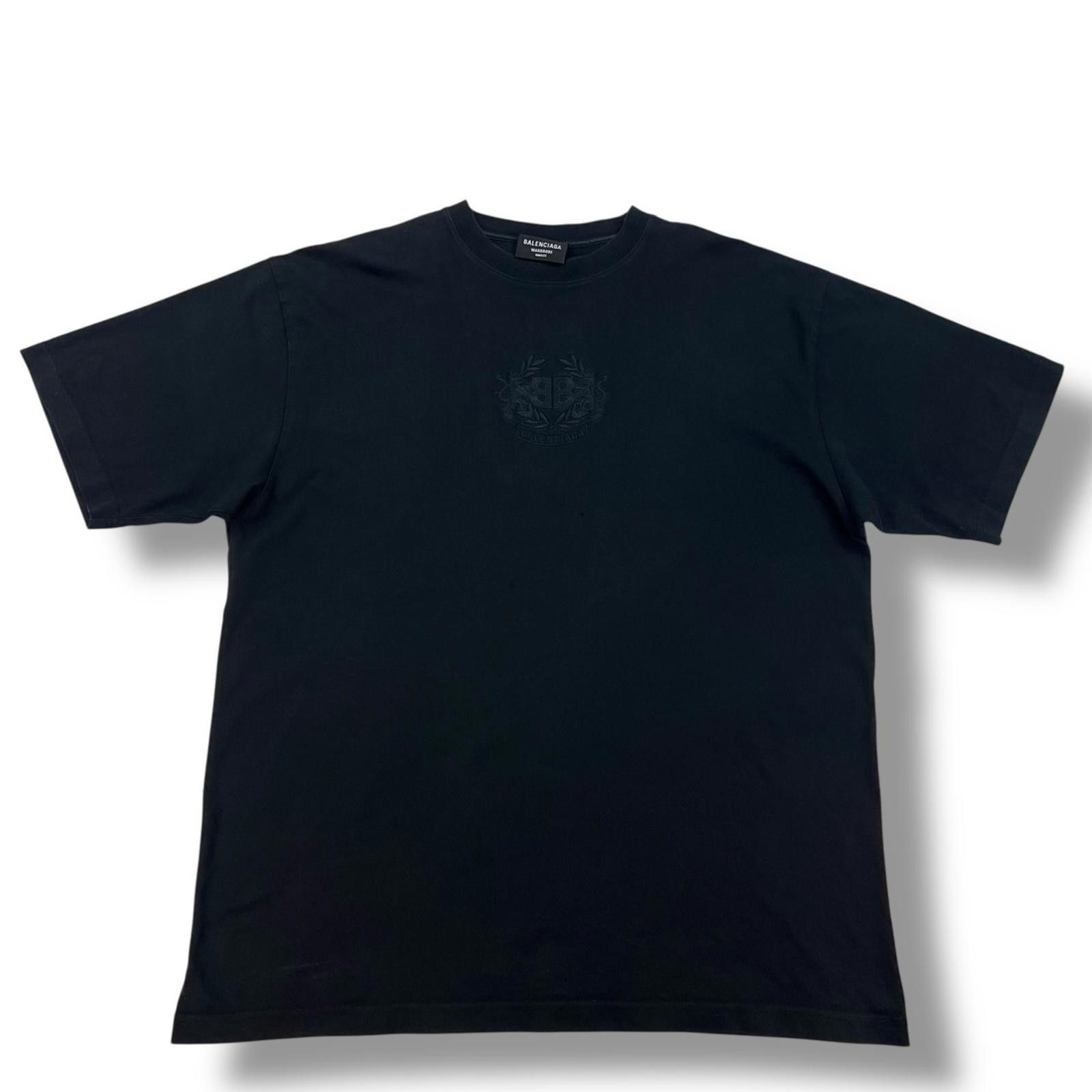 Balenciaga Balenciaga Crest Embroidered Black T Shirt Size US L / EU 52-54 / 3 - 2 Thumbnail