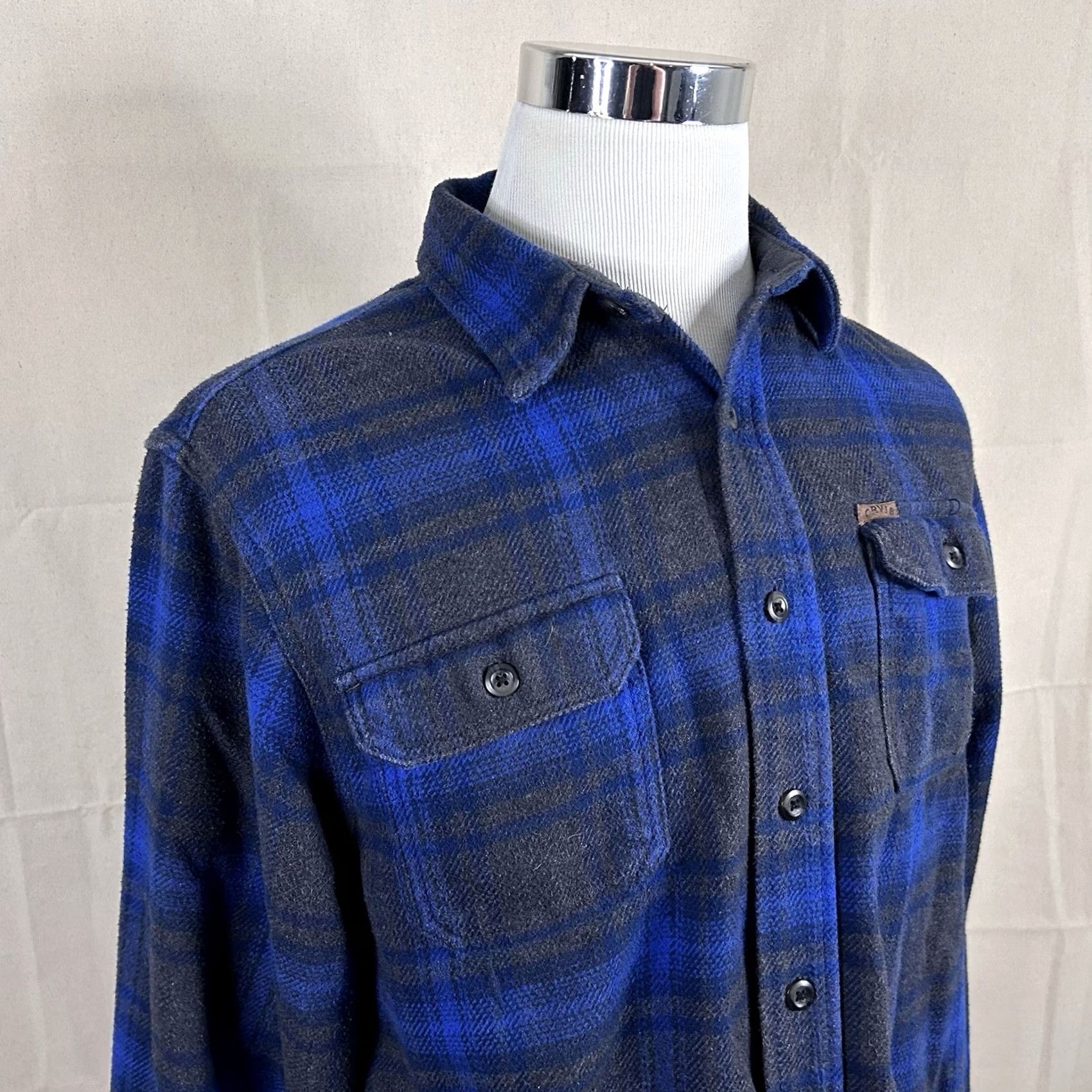 Orvis Orvis Shirt Jacket Shacket Blue Gray Plaid Cotton Flannel Long Sleeve Button-Up M Regular Mens Size US M / EU 48-50 / 2 - 2 Thumbnail