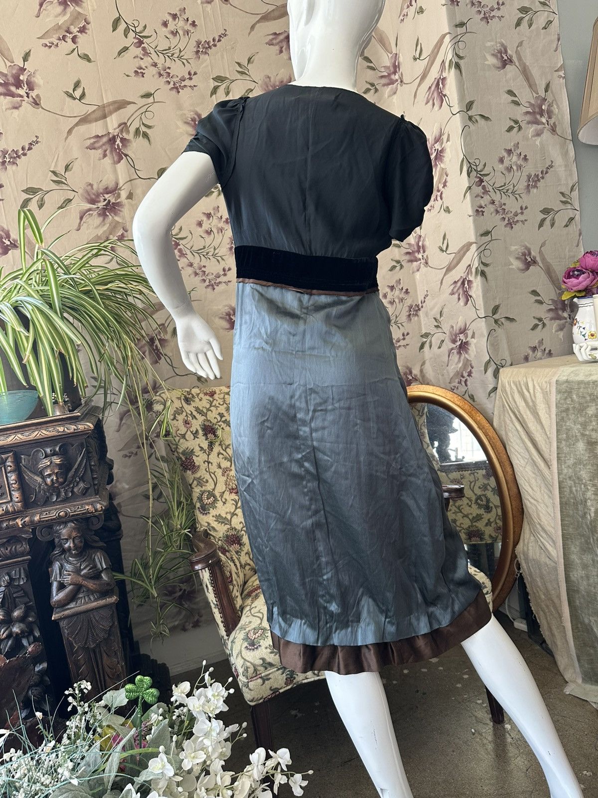 Designer Party Silk Dress Preppy Size S / US 4 / IT 40 - 5 Thumbnail