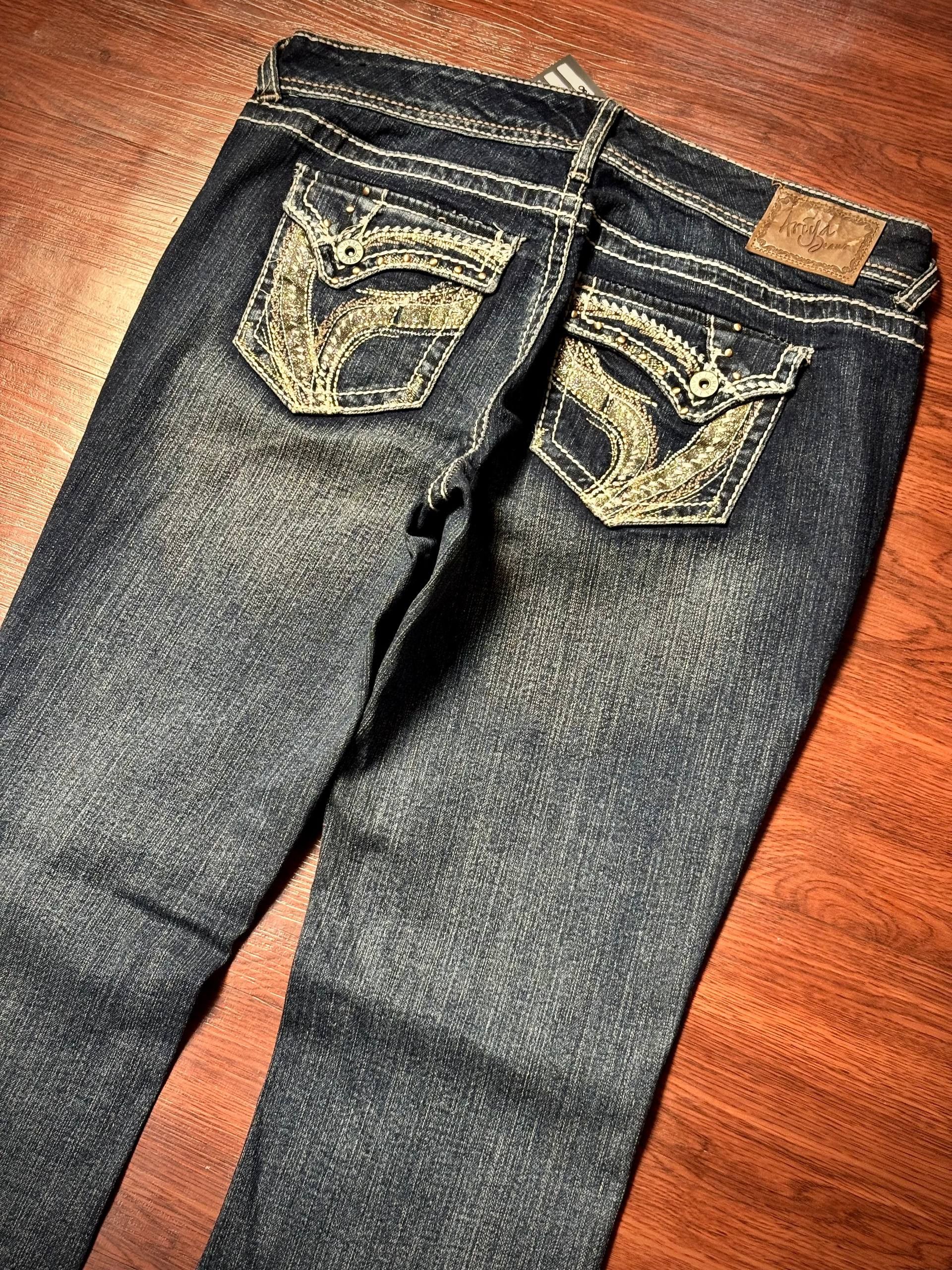 If Six Was Nine Vintage Y2K Ariya Jeans Designer Embroidered Denim Pants Size 36" / US 14 / IT 50 - 3 Thumbnail