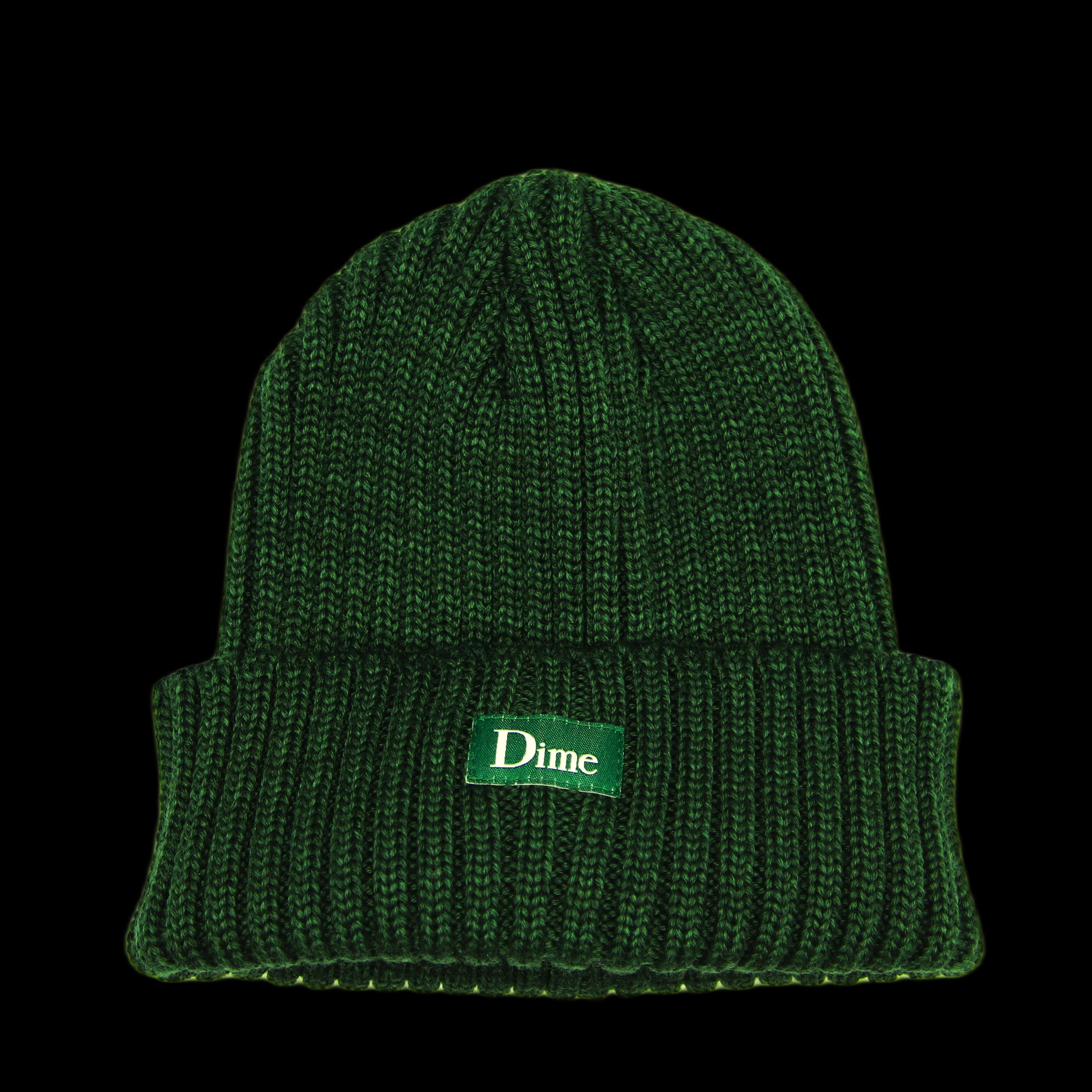 Dime Dime Rib 50% Merino Beanie Green Size ONE SIZE - 1 Thumbnail