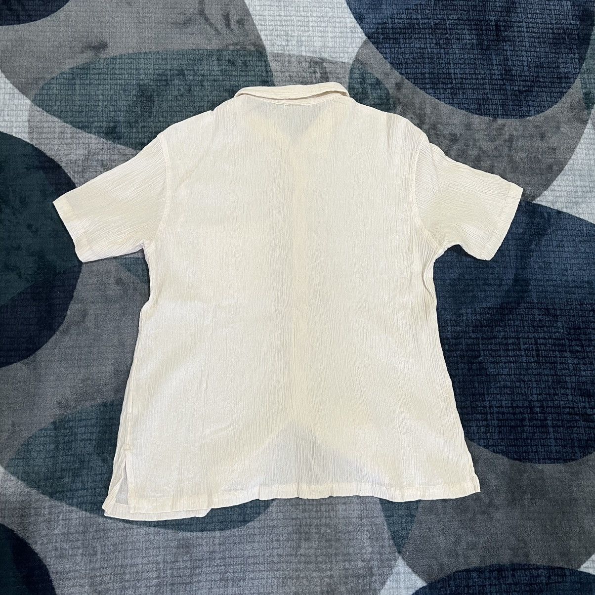 Issey Miyake 1990s Hai Sporting Gear - Crinkle Seersucker Shirt Size US M / EU 48-50 / 2 - 2 Thumbnail