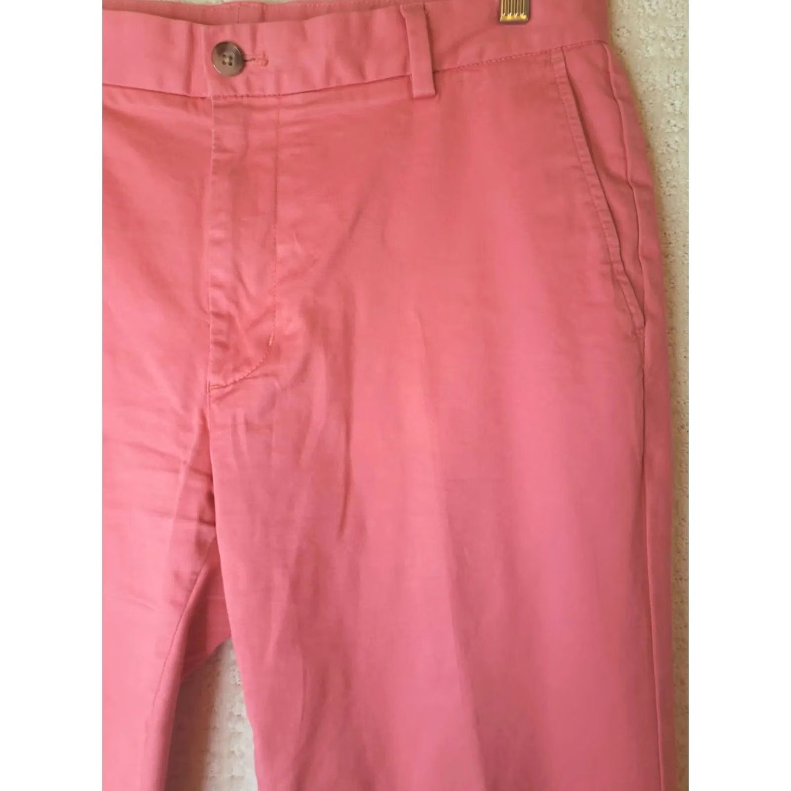 Vineyard Vines VINEYARD VINES Breaker Pants Mens 34x30 Pink Slim Fit Flat Front Stretch Chino Modern Classic Size US 34 / EU 50 - 4 Thumbnail