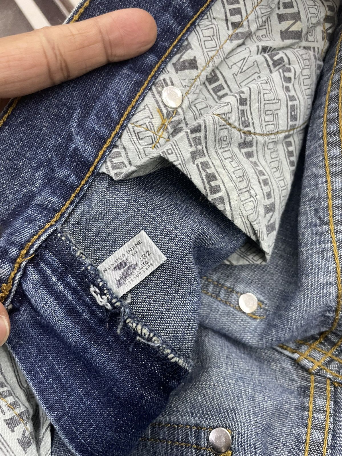 Number (N)ine NUMBER (N)INE PATCHWORK DENIM PANTS Size US 31 - 15 Thumbnail