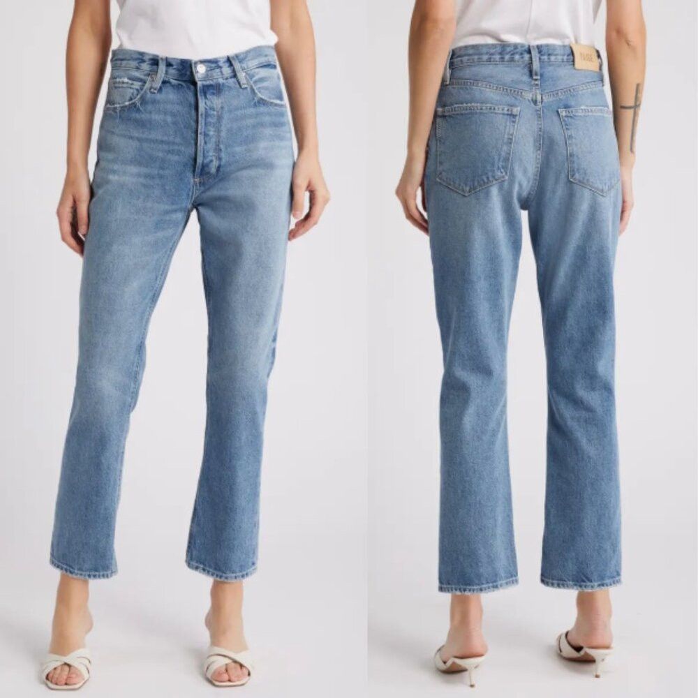 Paige NWT New $249 Paige Billy High Waist Crop Straight Leg Jeans Size 25" / US 0 / IT 36 - 1 Thumbnail