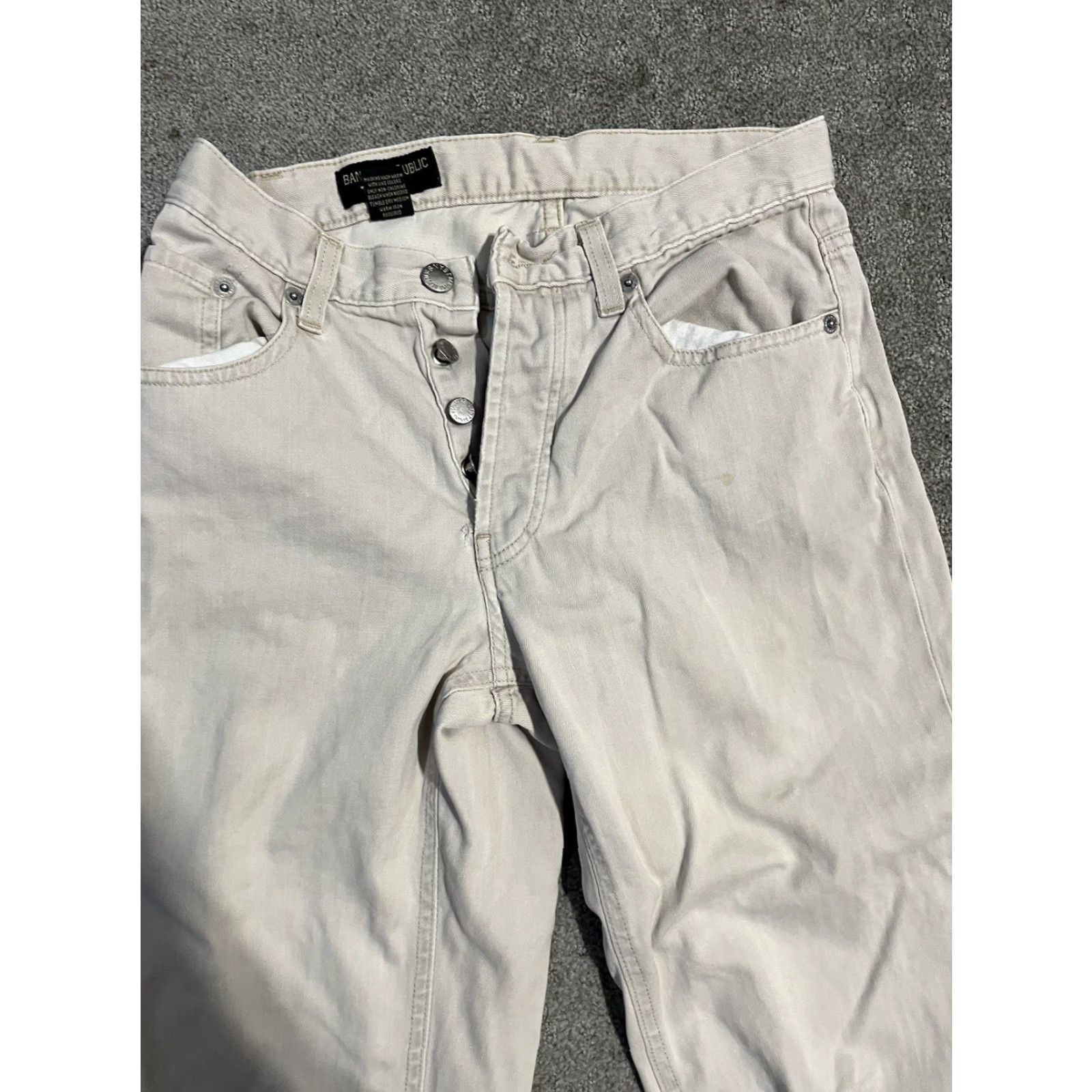 Banana Republic VINTAGE Banana Republic Button Fly Jeans Womens 0 Beige Italy Size 25" / US 0 / IT 36 - 2 Thumbnail