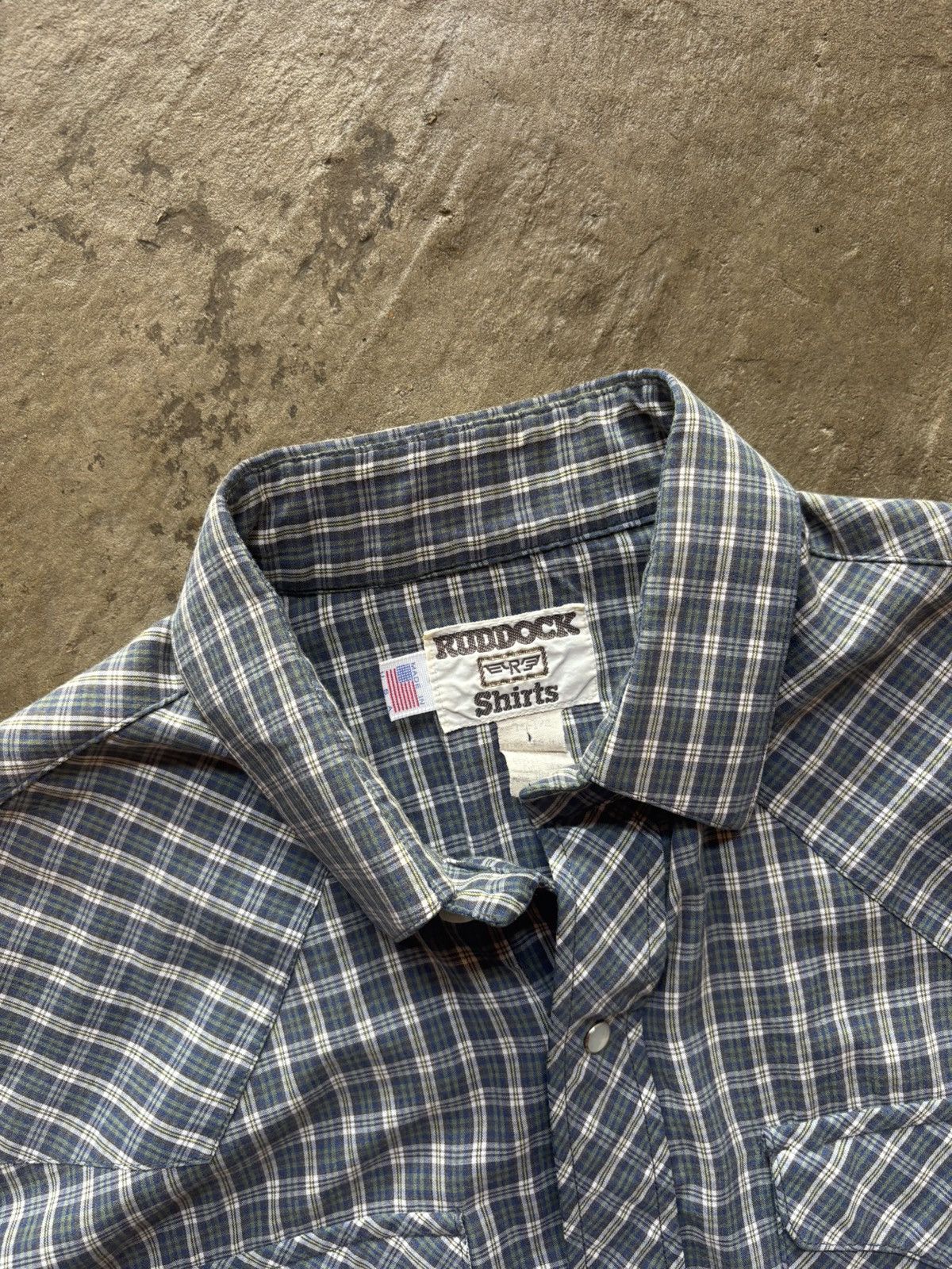 Ruddock Shirts vintage blue plaid shirt Size US L / EU 52-54 / 3 - 3 Thumbnail