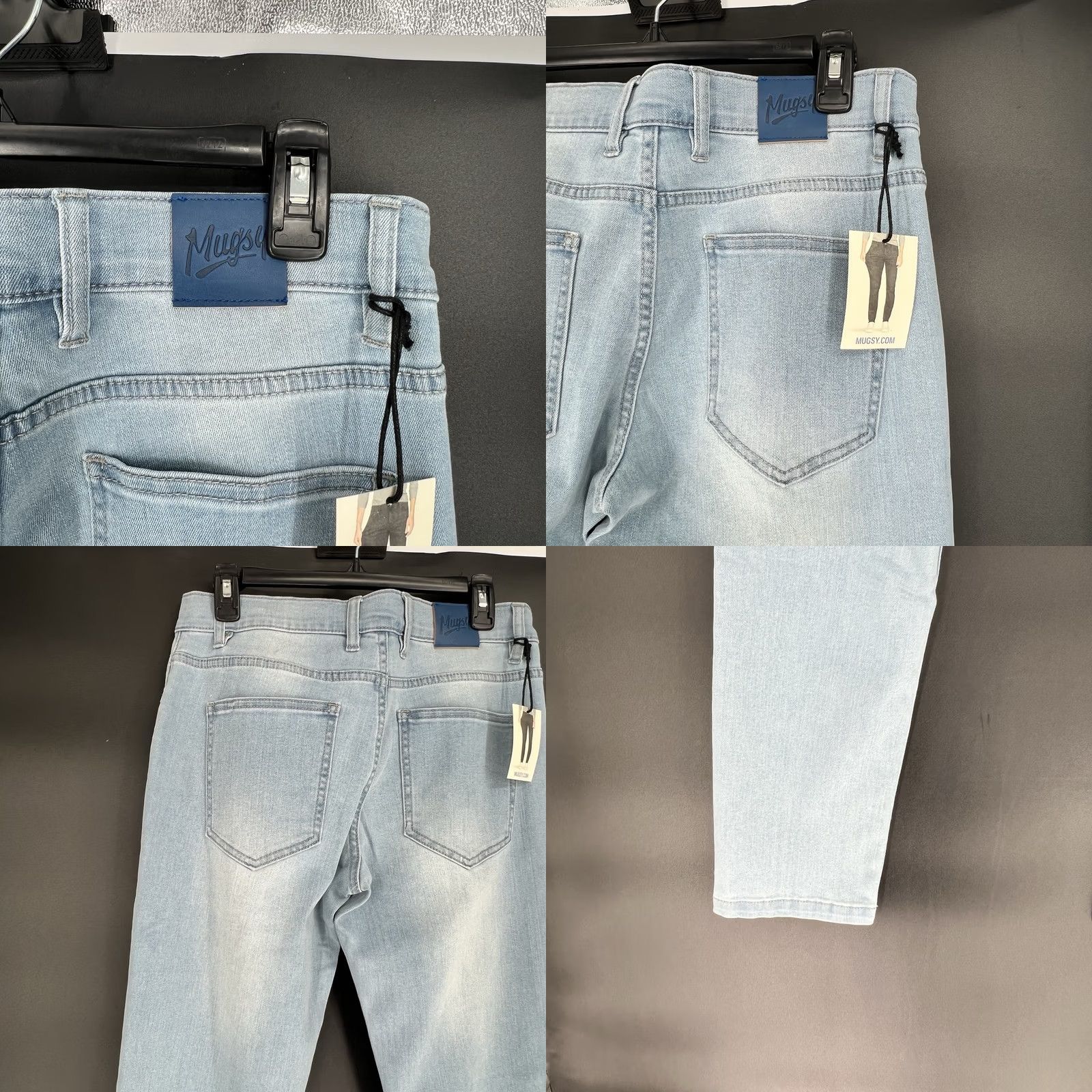 Vintage Mugsy Pants Mens 30 Blue NWT Grands Jeans 30x32 Light Wash Straight Stretch Denim Size US 30 / EU 46 - 8 Thumbnail