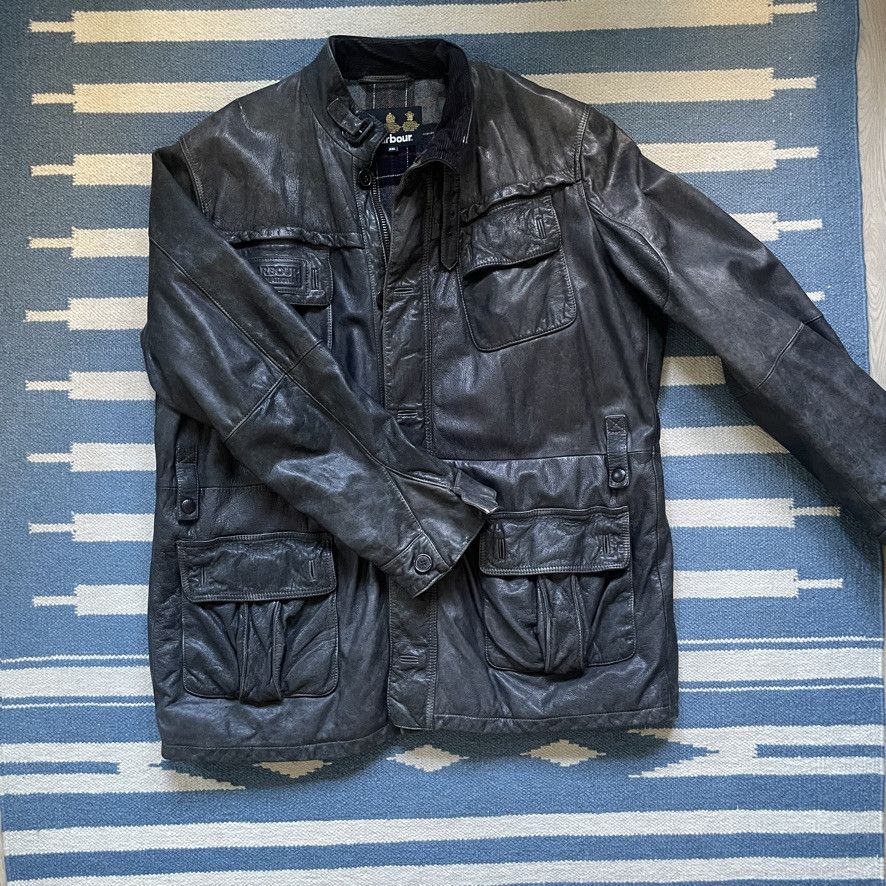Barbour BARBOUR INTERNATIONAL Lined Leather Jacket Size US XXL / EU 58 / 5 - 1 Thumbnail